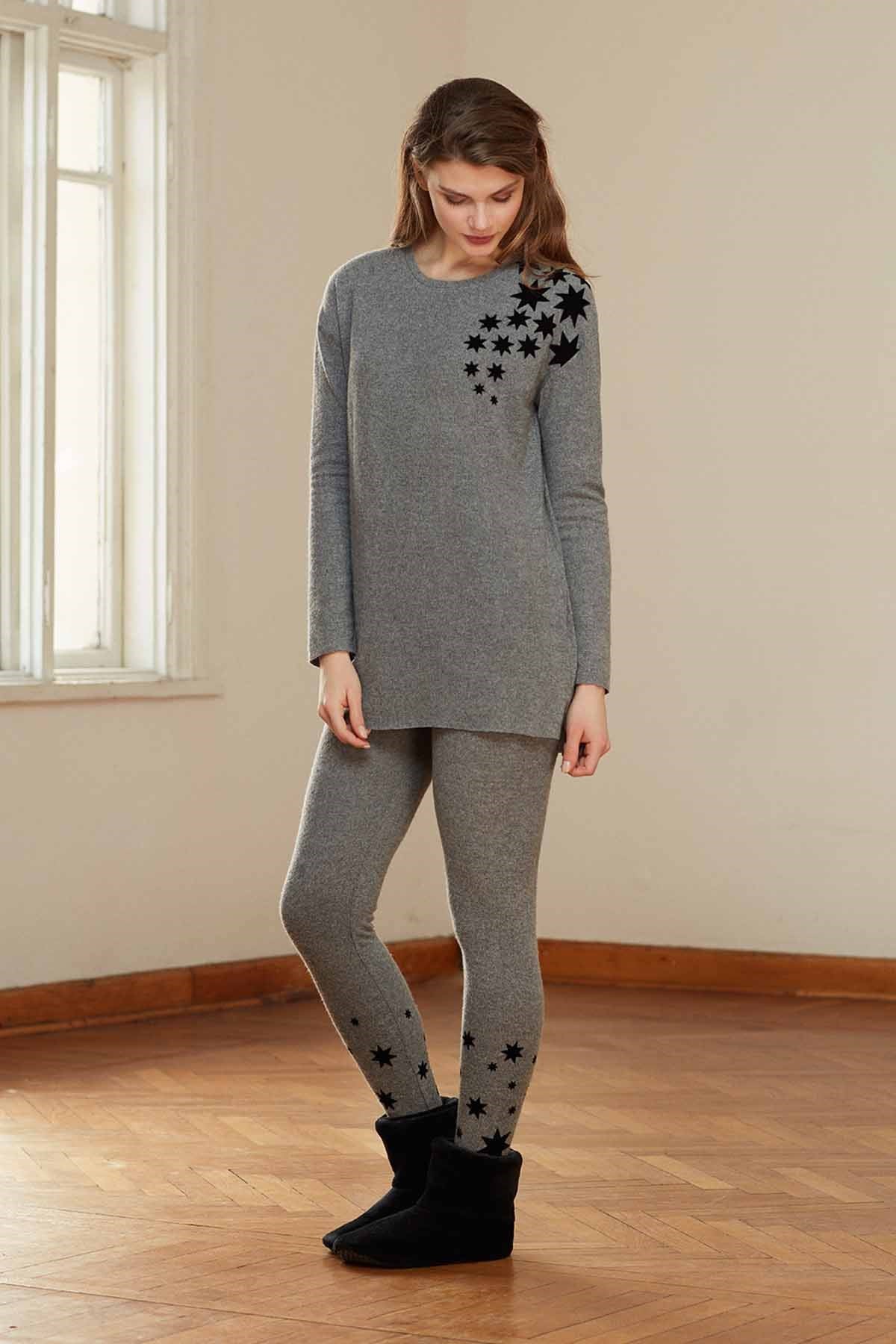 Catherines 1341 Kadın Taytlı Pijama Takım Antrasit