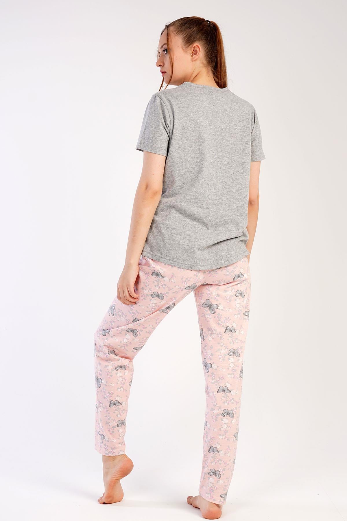 C&City 2023 Kısa Kol Pijama Takım Gri-441014