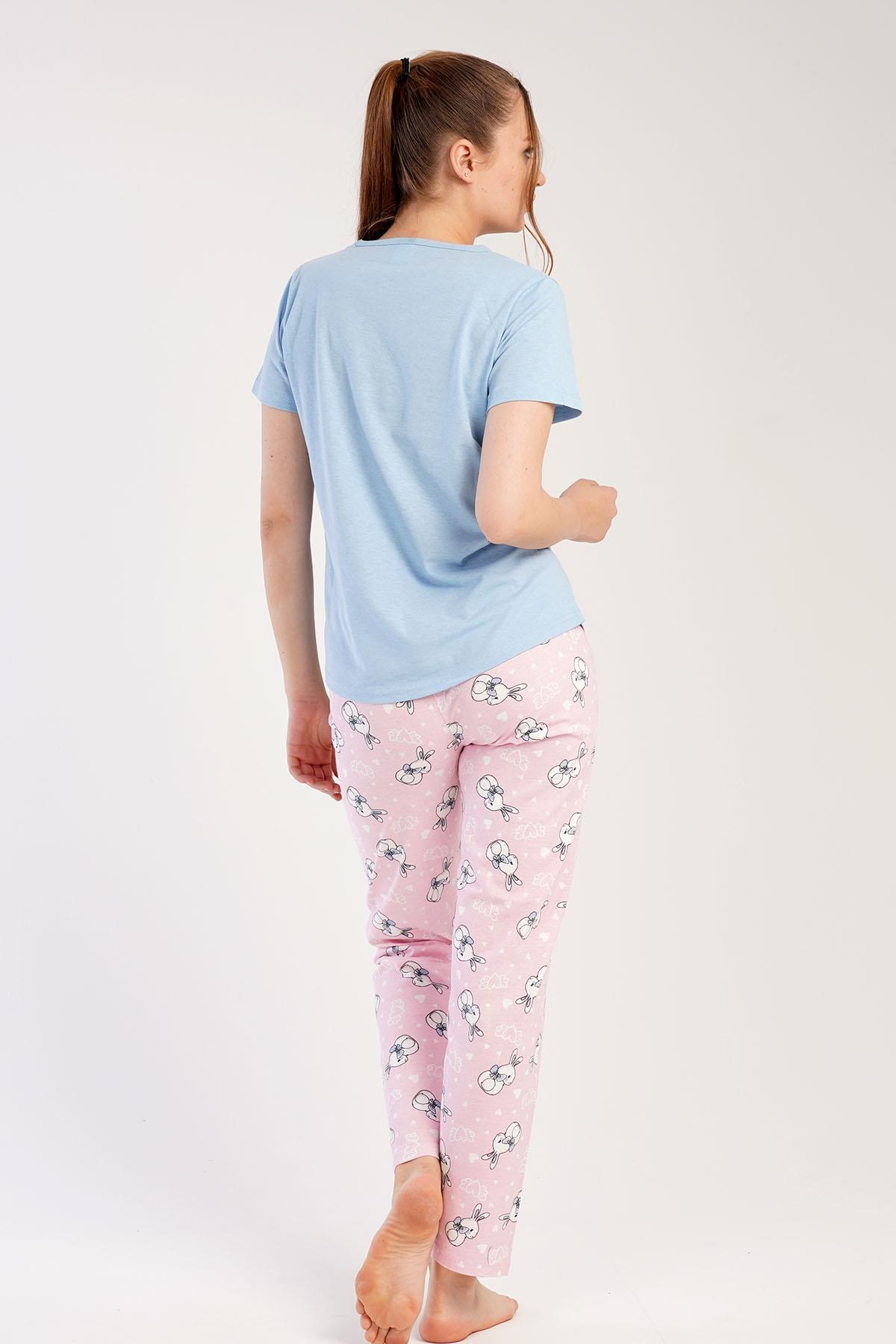 C&City 2023 Kısa Kol Pijama Takım Mavi-441003