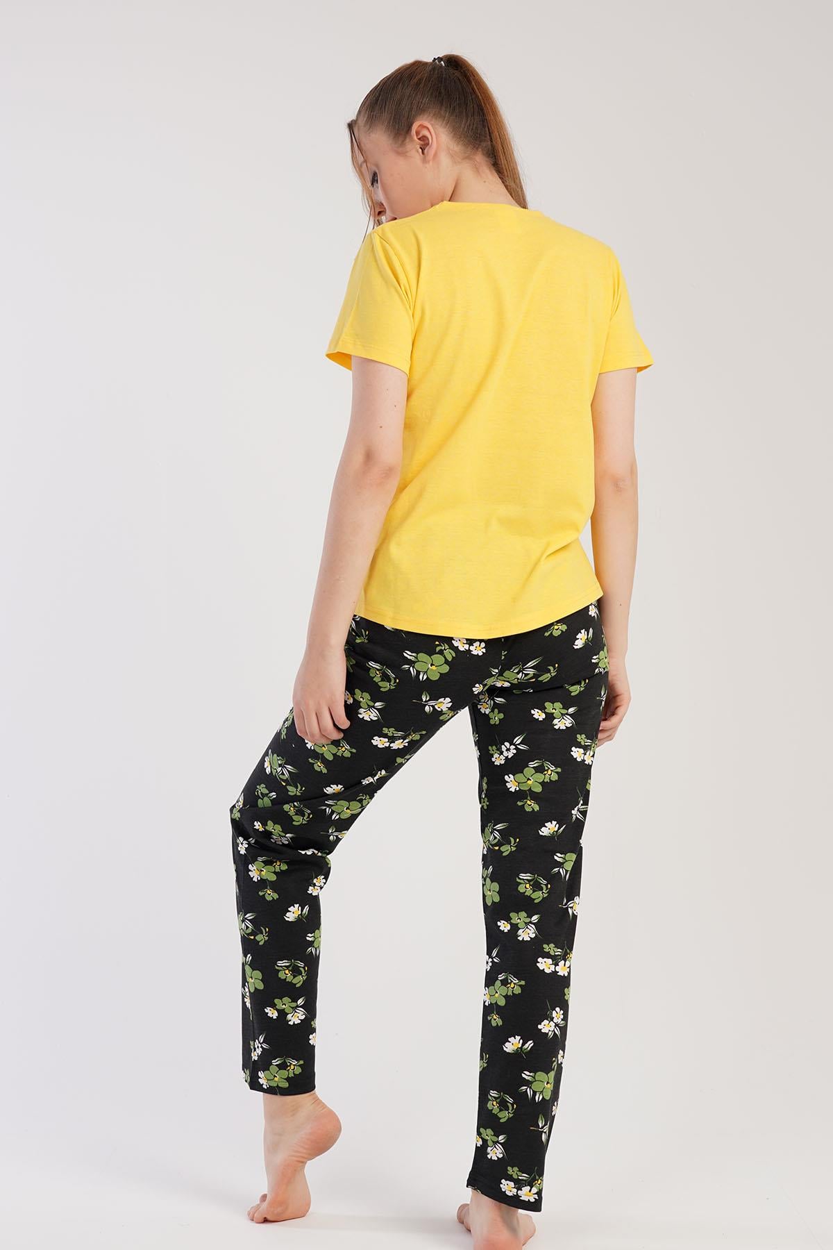C&City 2023 Kısa Kol Pijama Takım Sarı-441002