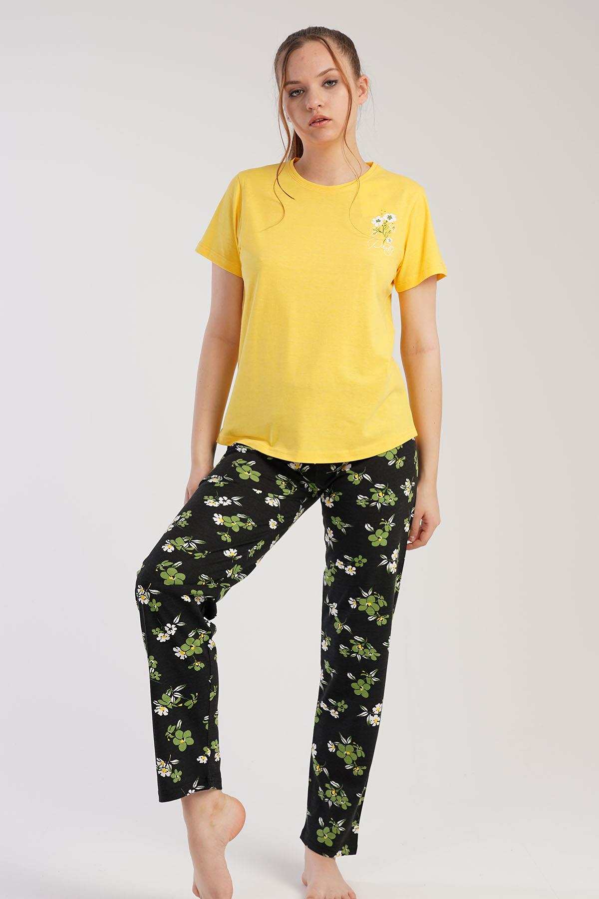 C&City 2023 Kısa Kol Pijama Takım Sarı-441002