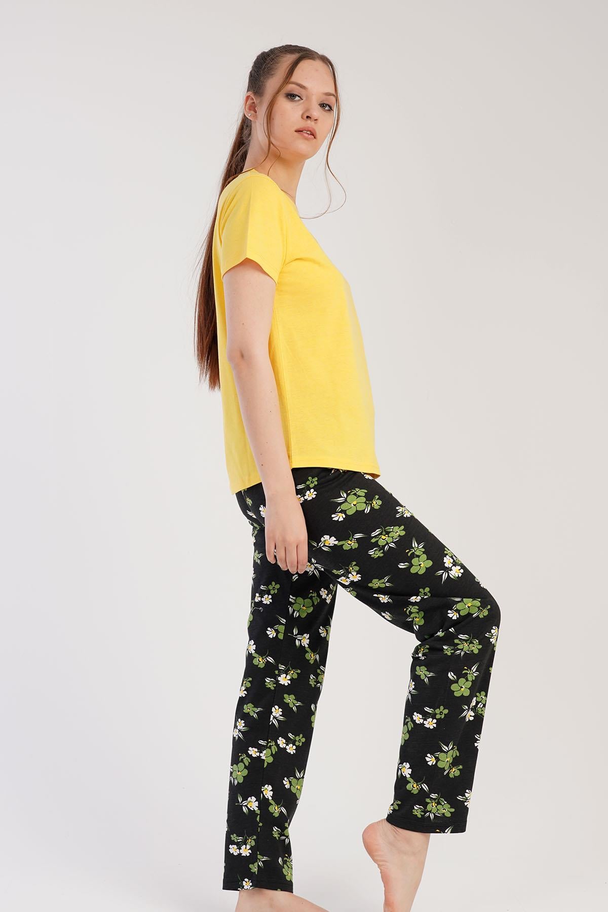 C&City 2023 Kısa Kol Pijama Takım Sarı-441002