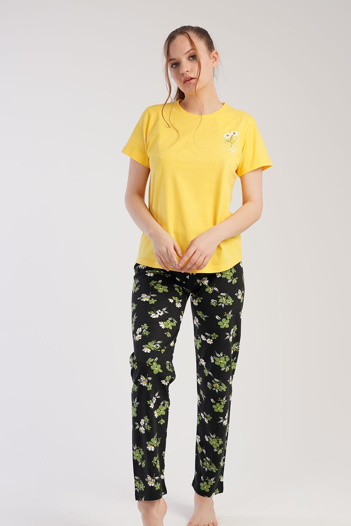 C&City 2023 Kısa Kol Pijama Takım Sarı-441002