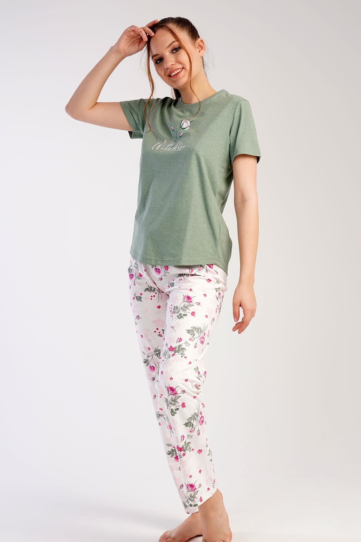 C&City 2023 Kısa Kol Pijama Takım Yeşil-441001