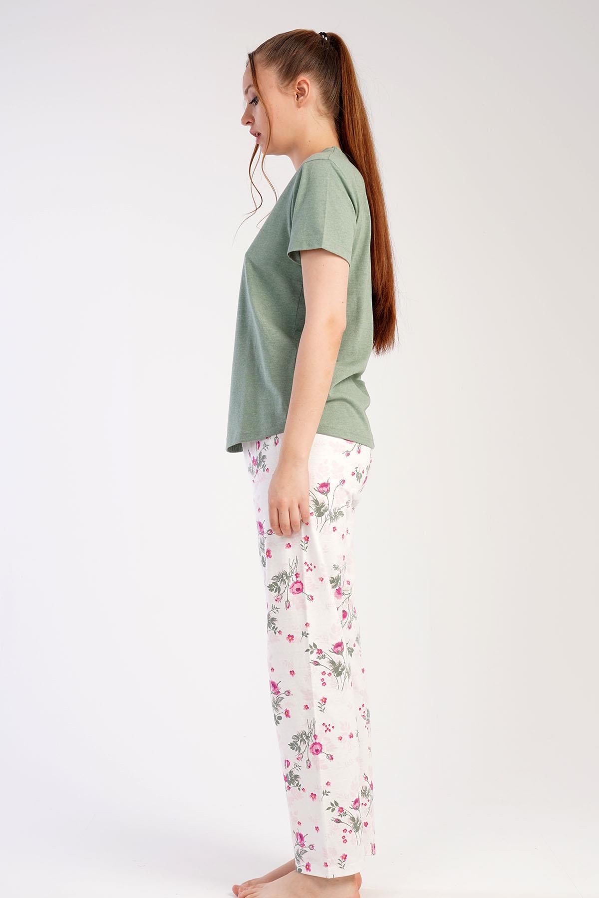 C&City 2023 Kısa Kol Pijama Takım Yeşil-441001