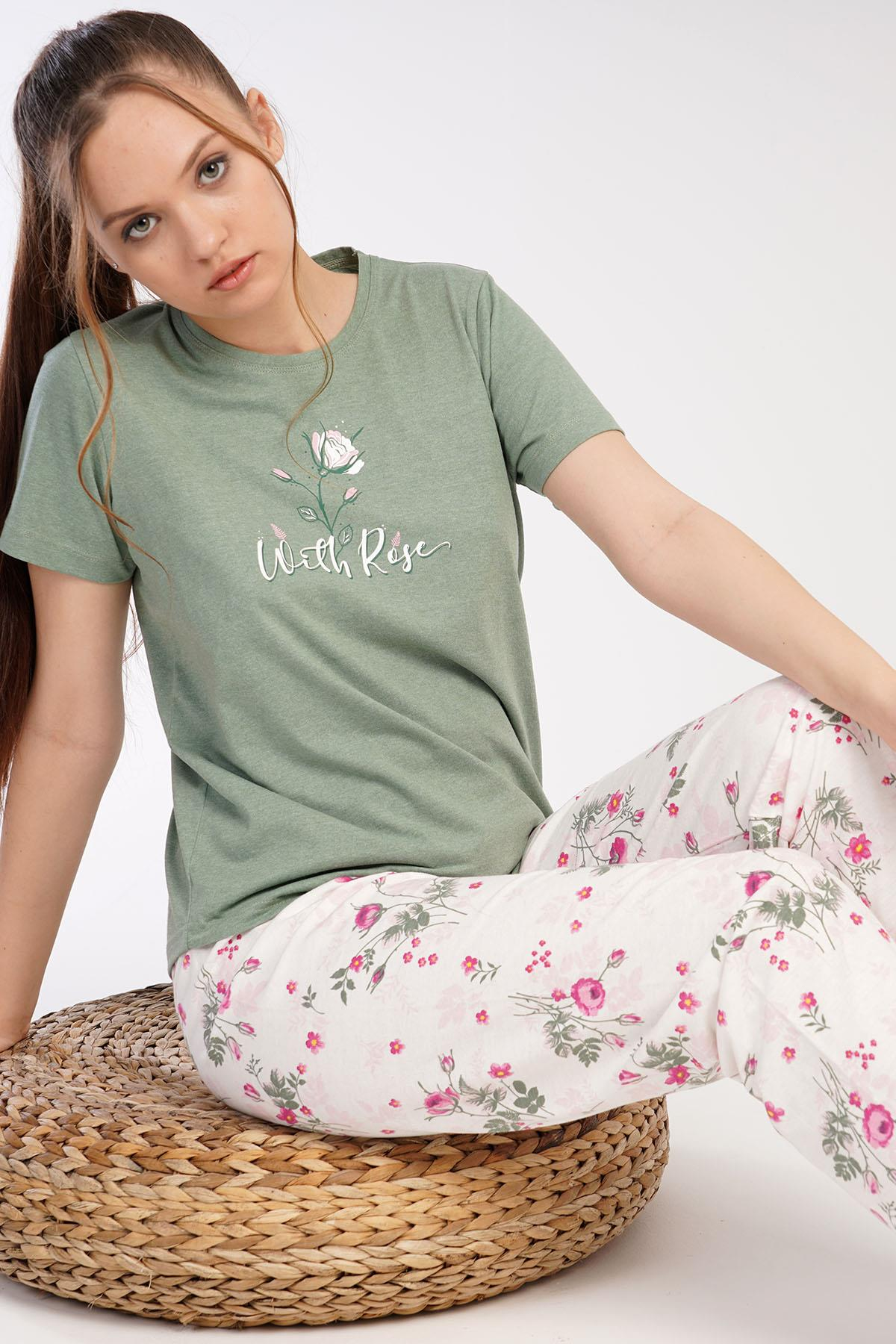 C&City 2023 Kısa Kol Pijama Takım Yeşil-441001