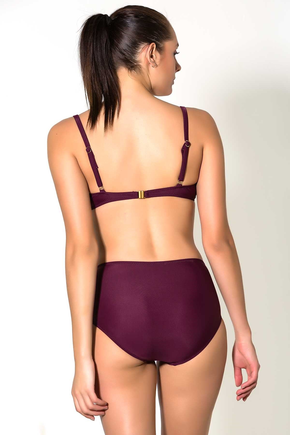 C&City 2910-2 Straplez Kaplı Bikini Mürdüm
