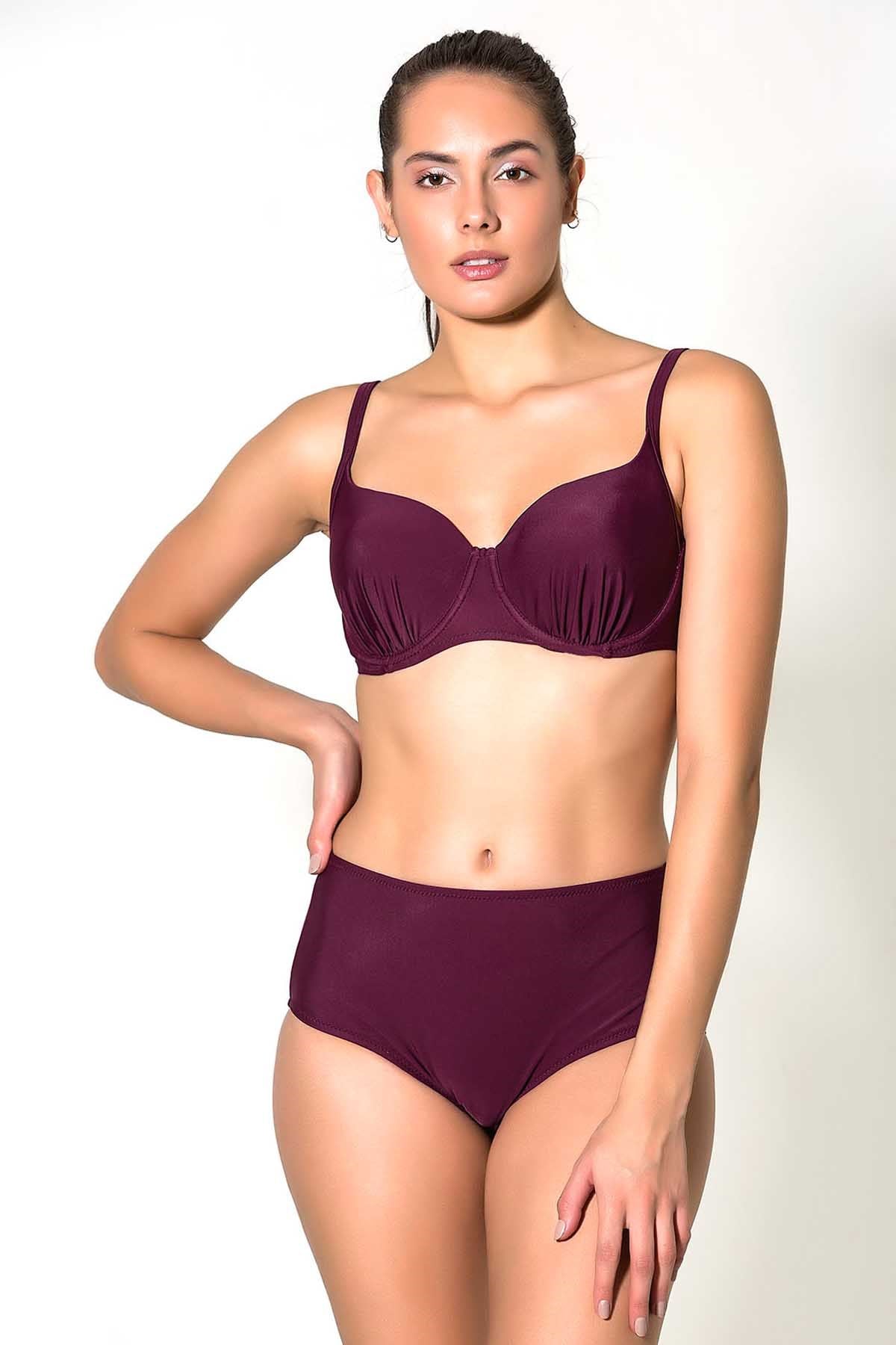 C&City 2910-2 Straplez Kaplı Bikini Mürdüm