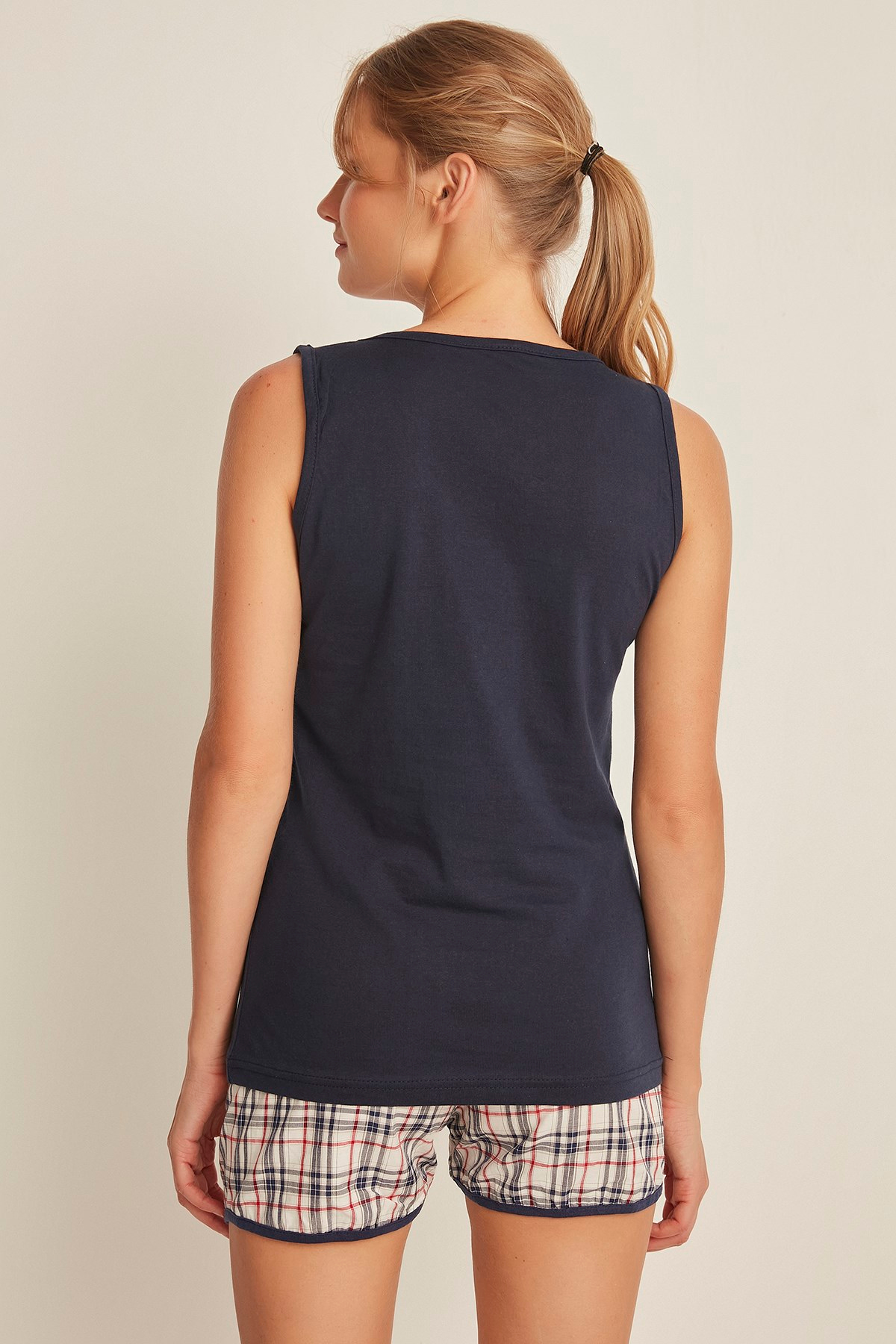 C&City 4526 Kadın Şortlu Pijama Takım Lacivert