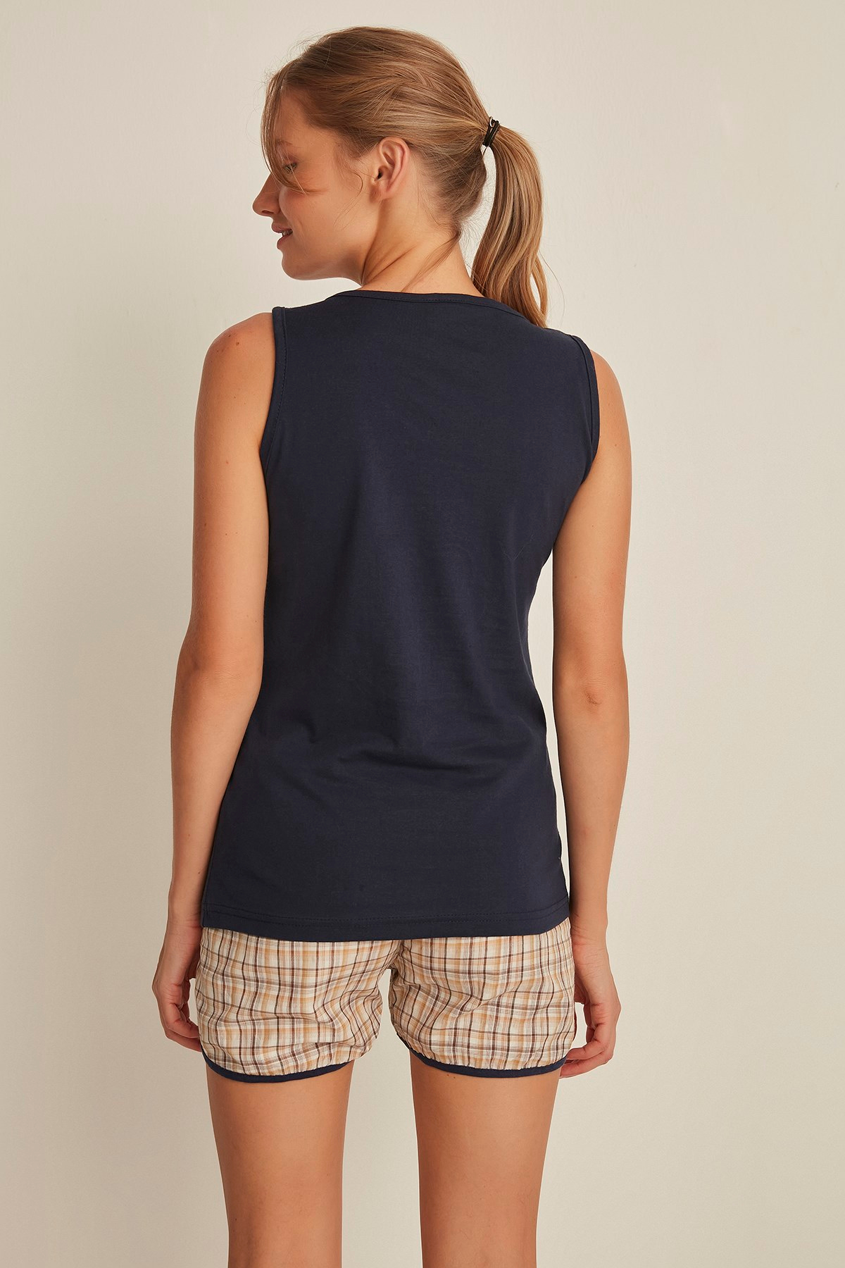 C&City 4531 Kadın Şortlu Pijama Takım Lacivert