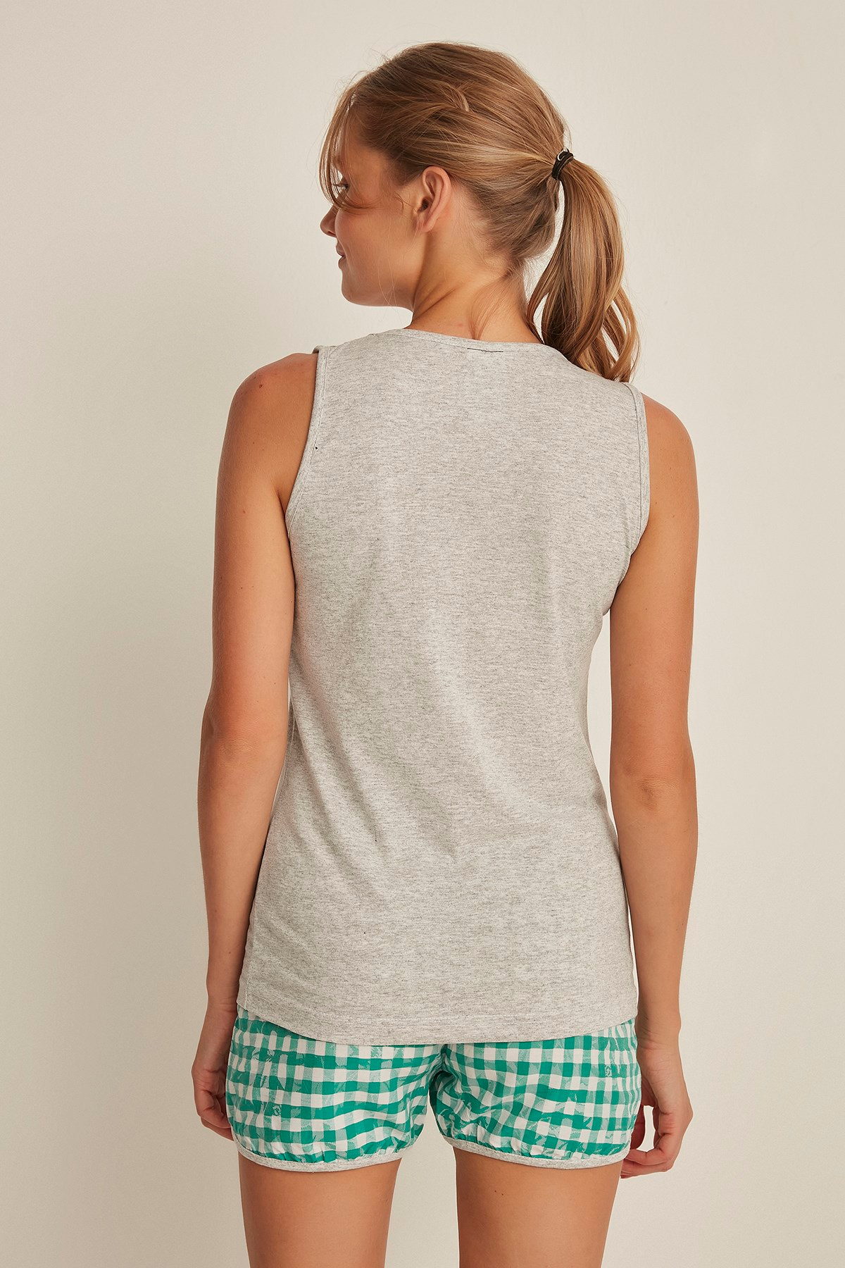 C&City 4536 Kadın Şortlu Pijama Takım Gri