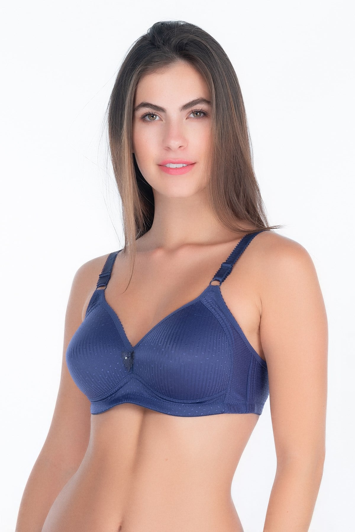 C&City 7043 Kadın Balensiz Desenli Toparlıyıcı Sütyen Lacivert