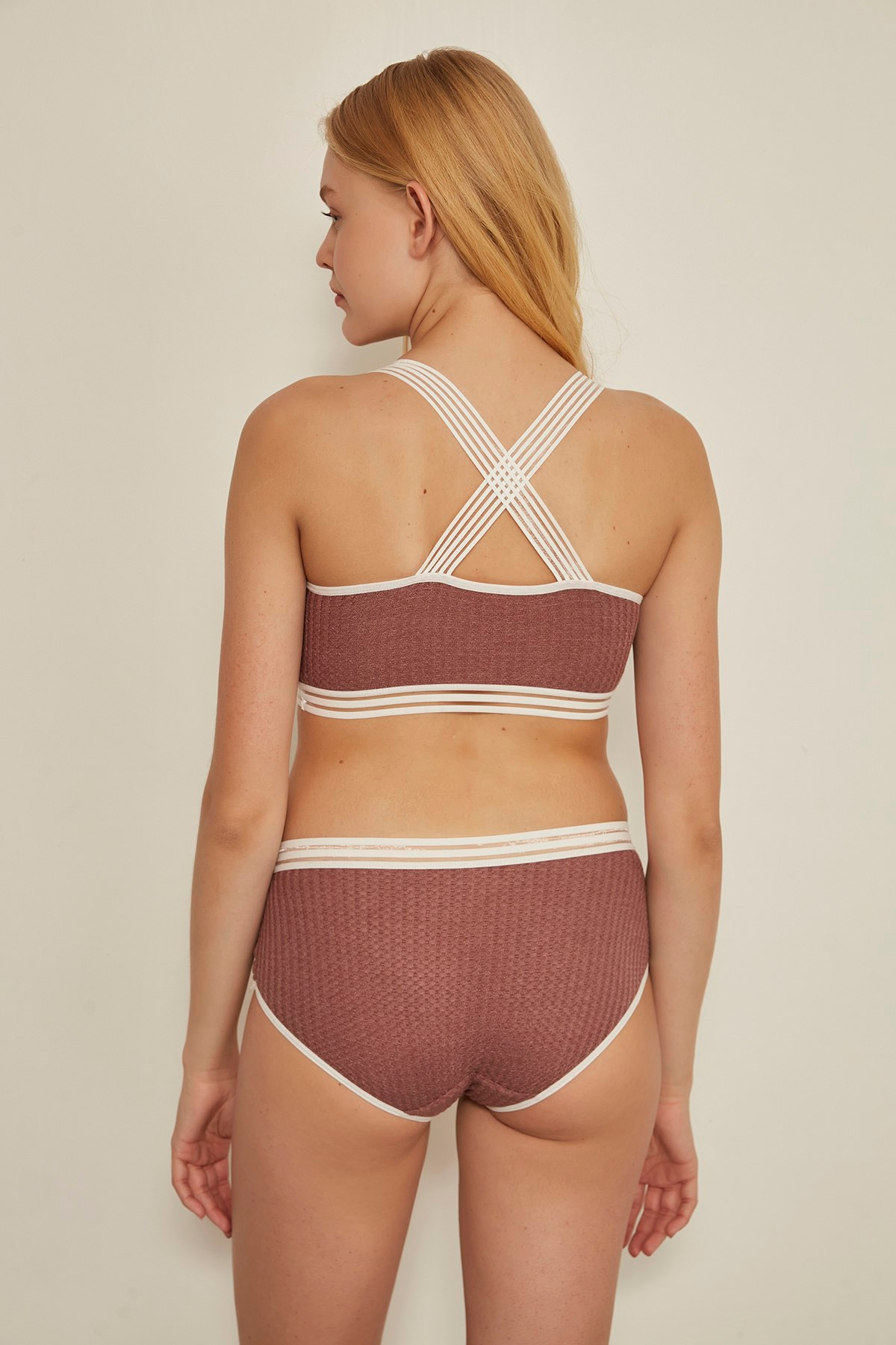 C&City 7120 Kadın Kaplı Bralet Takım Kahverengi