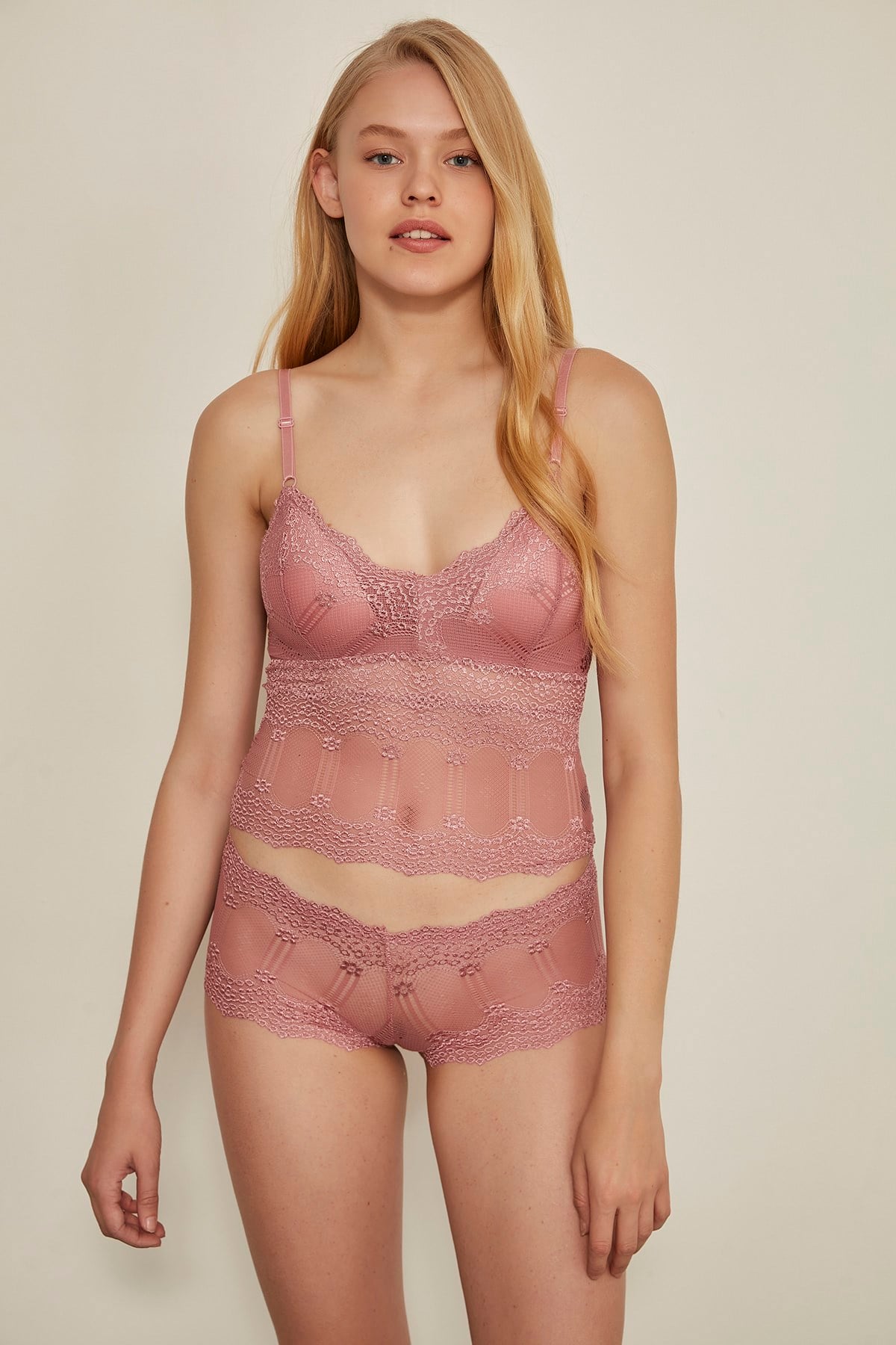 C&City 7122 Kadın Kaplı Bralet Takım Gül Kurusu