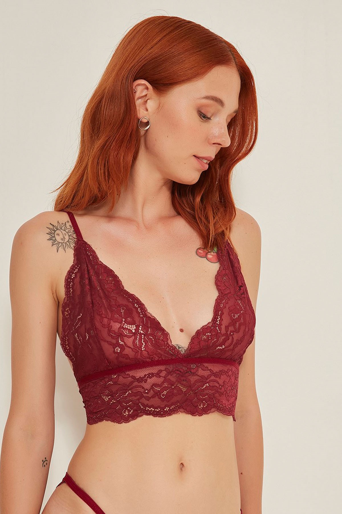 C&City 7501 Kadın Bralet Sütyen Bordo