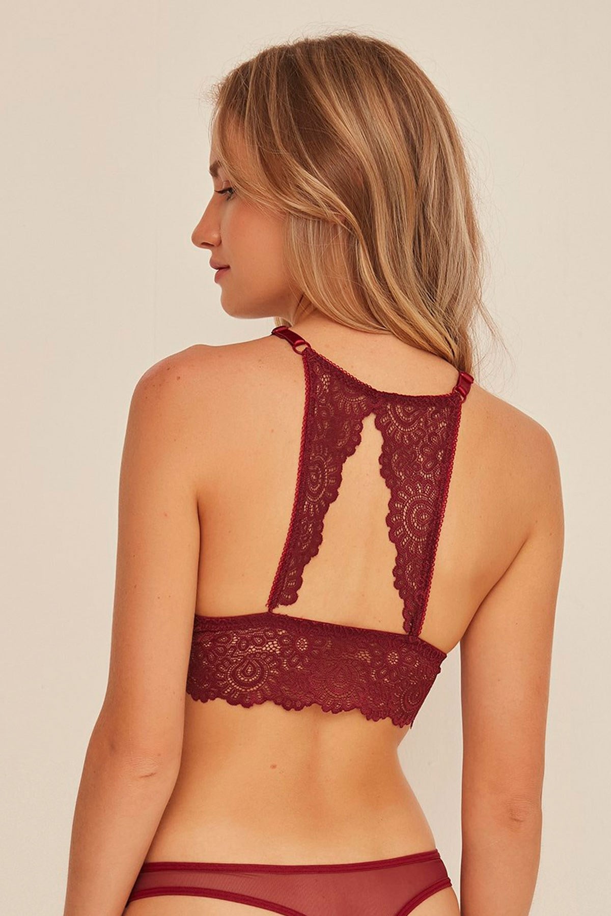 C&City 7503 Kadın Kaplı Bralet Sütyen Bordo