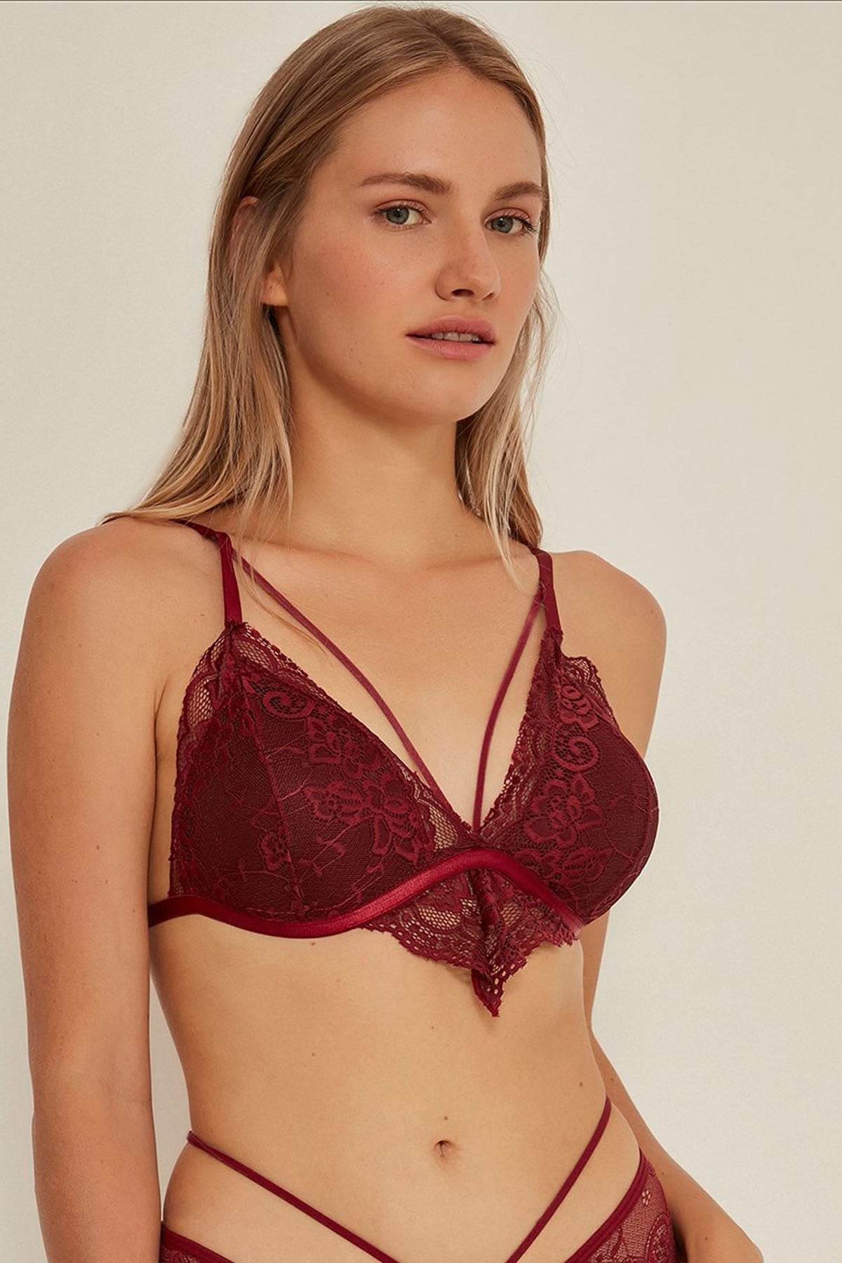 C&City 7504 Kadın Kaplı Bralet Sütyen Bordo
