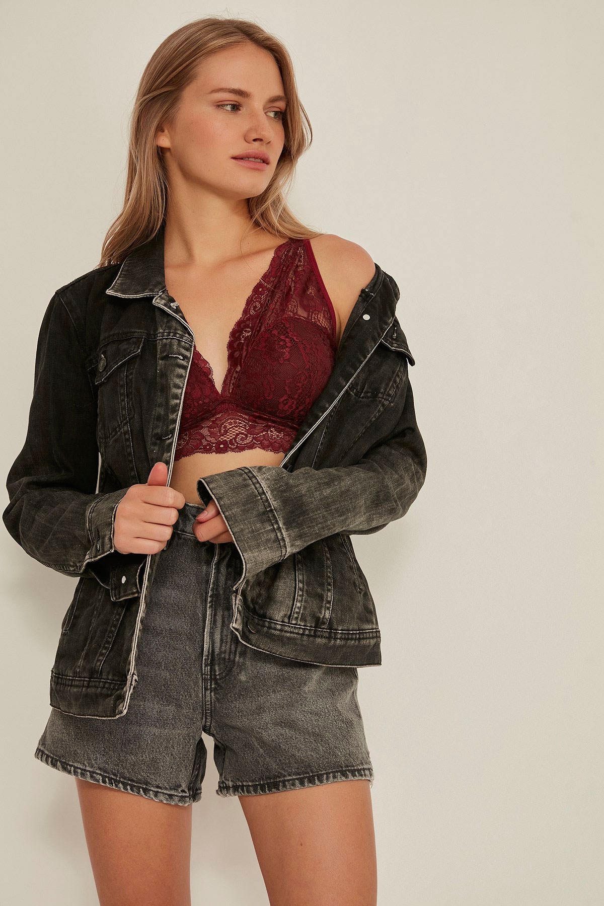 C&City 7505 Kadın Kaplı Bralet Sütyen Bordo