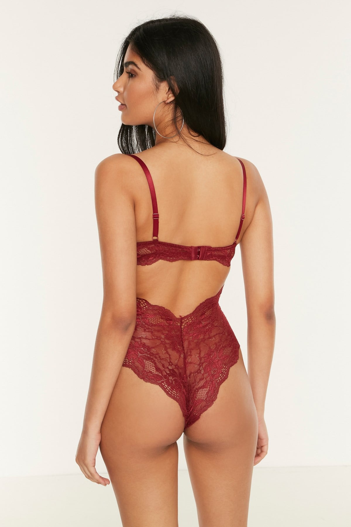 C&City Balenli Çıtçıtlı Body C15076 Bordo