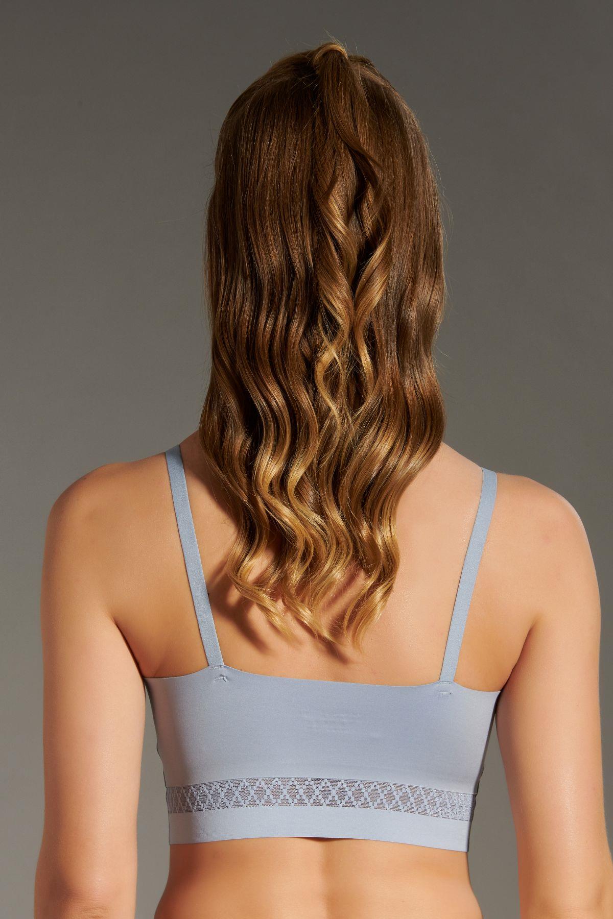 C&City Balensiz Dikişsiz Lazer Çıkarılabilir Pedli Sütyen C26140 Açık Mavi