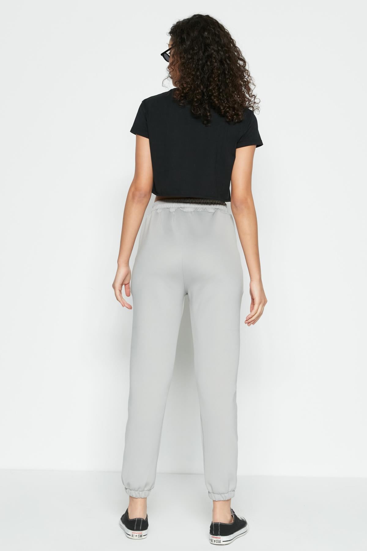 C&City Lastikli Paça Yandan Cepli Eşofman Altı 802 Gri