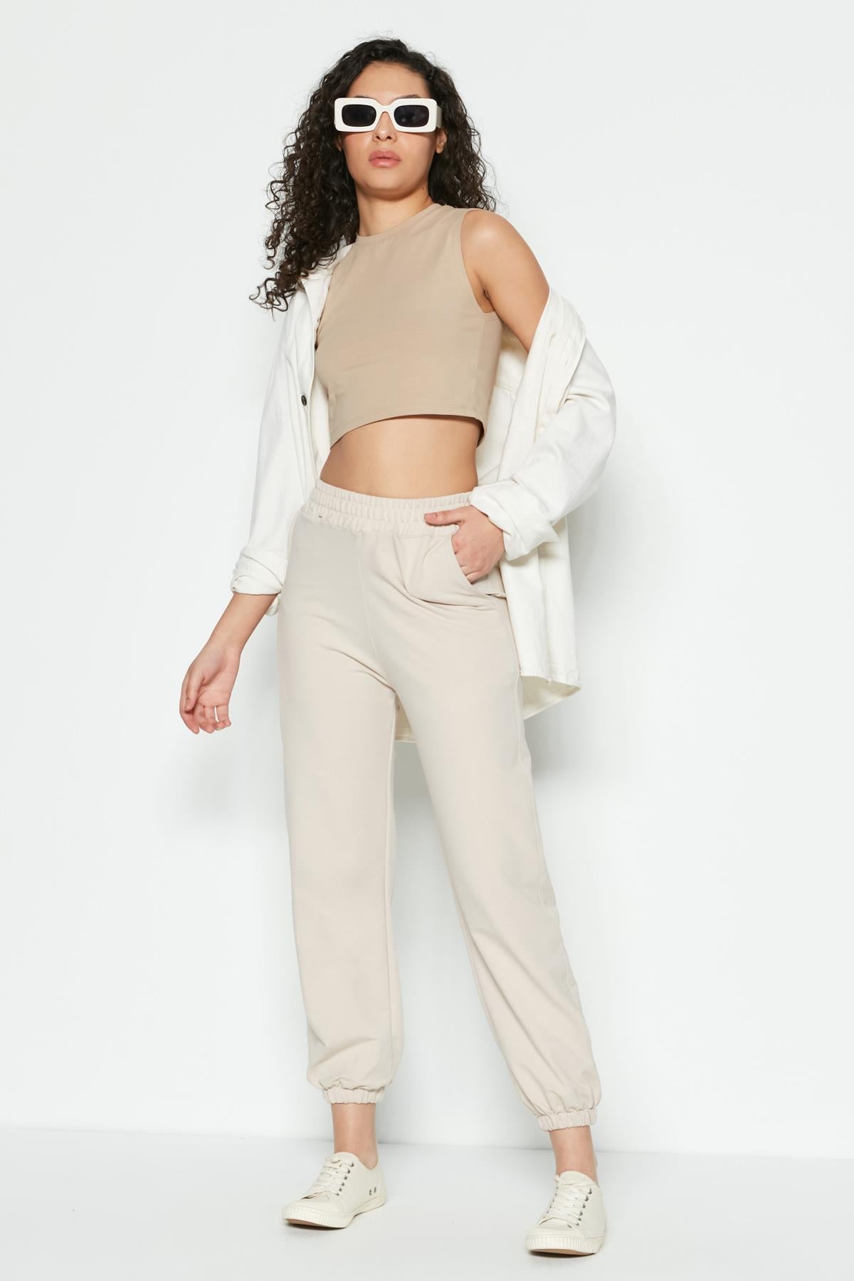 C&City Basic Jogger Eşofman Altı 802 Krem