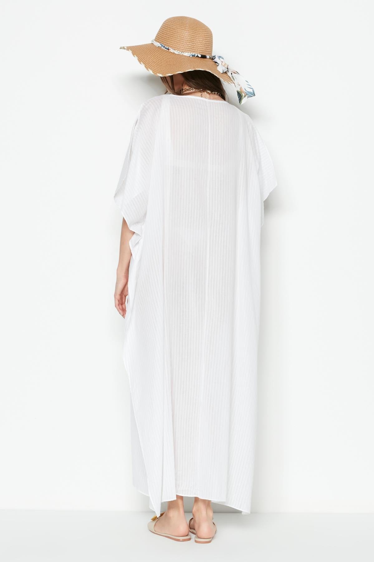 C&City Büyük Beden Elbise Pareo 2330 Beyaz