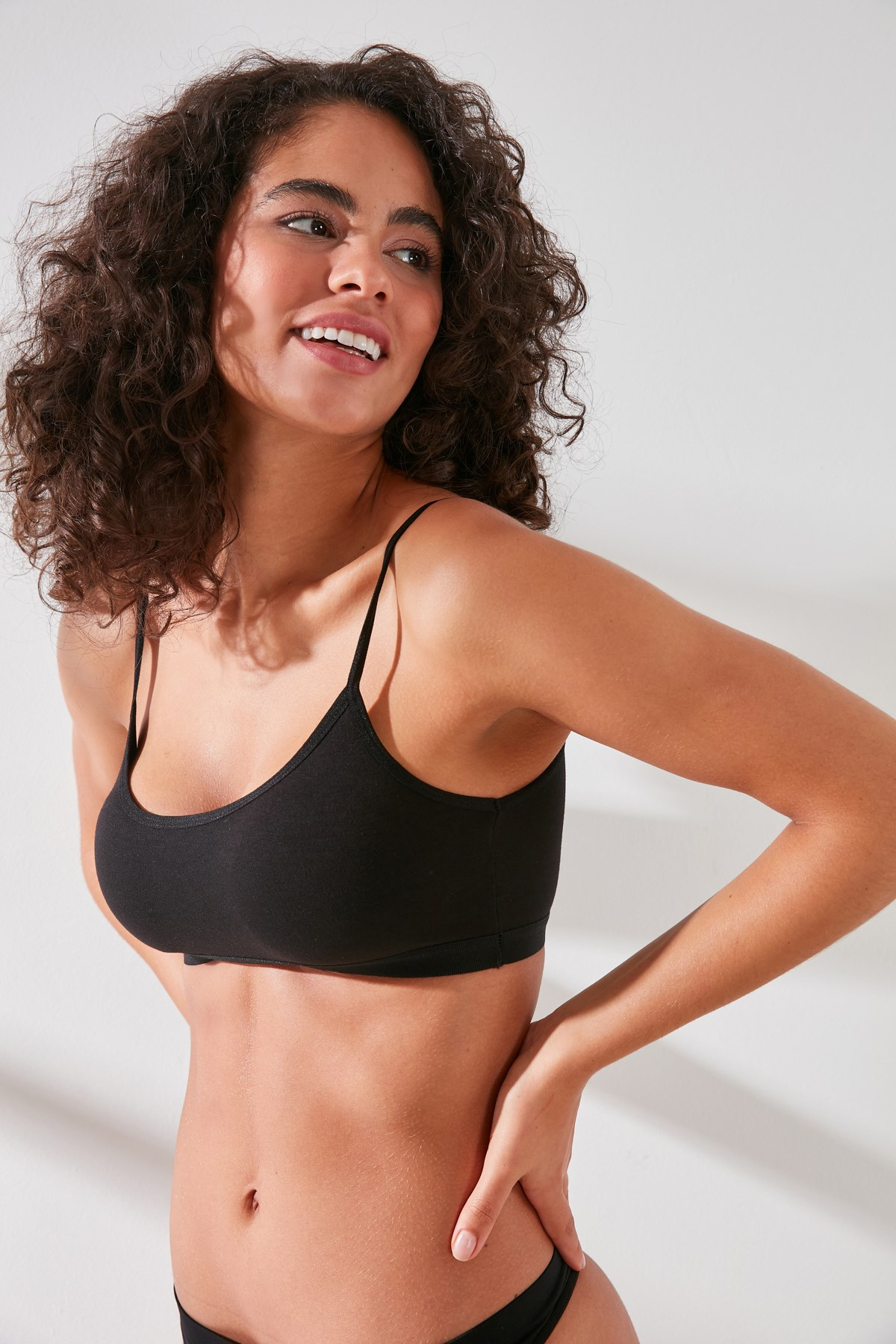 C&City C11425 Kadın Modal Cotton Pedli Büstiyer Siyah