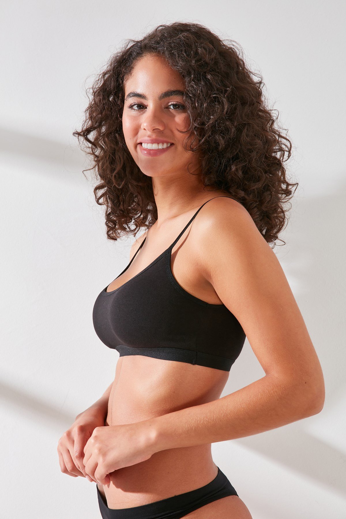 C&City C11425 Kadın Modal Cotton Pedli Büstiyer Siyah