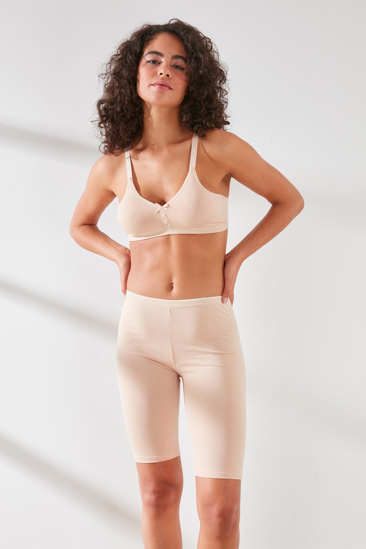 C&City C11431 Kadın Modal Cotton Kısa Tayt Ten