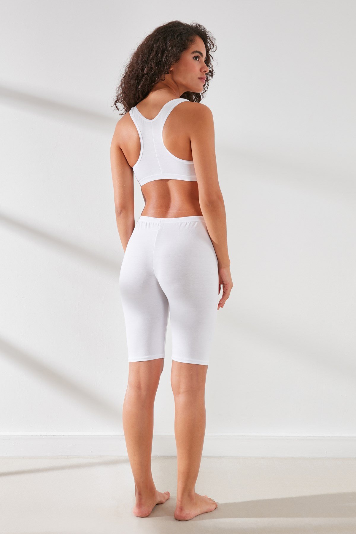 C&City C11431 Kadın Modal Cotton Kısa Tayt Beyaz