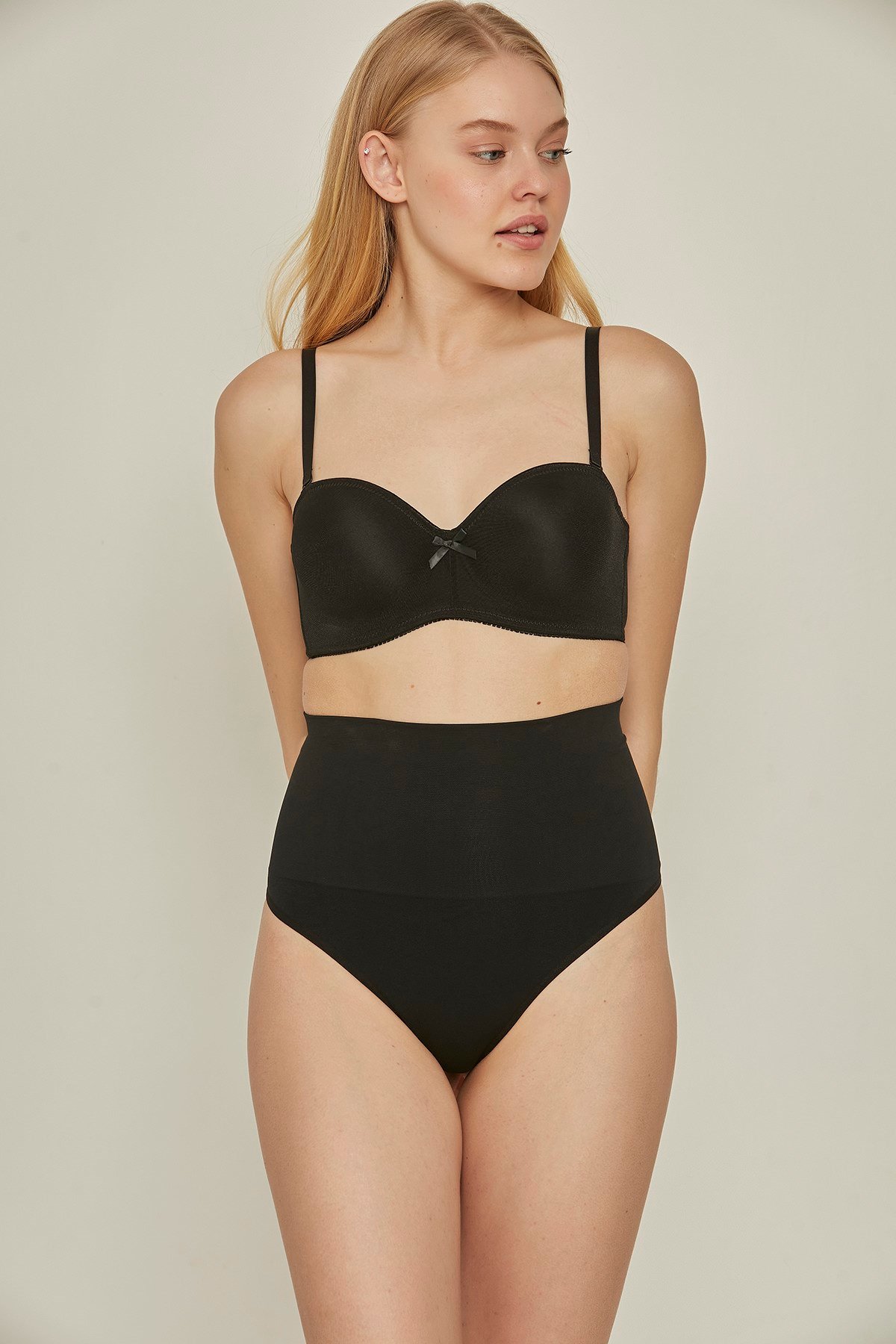 C&City C12020 Double String Korse Siyah