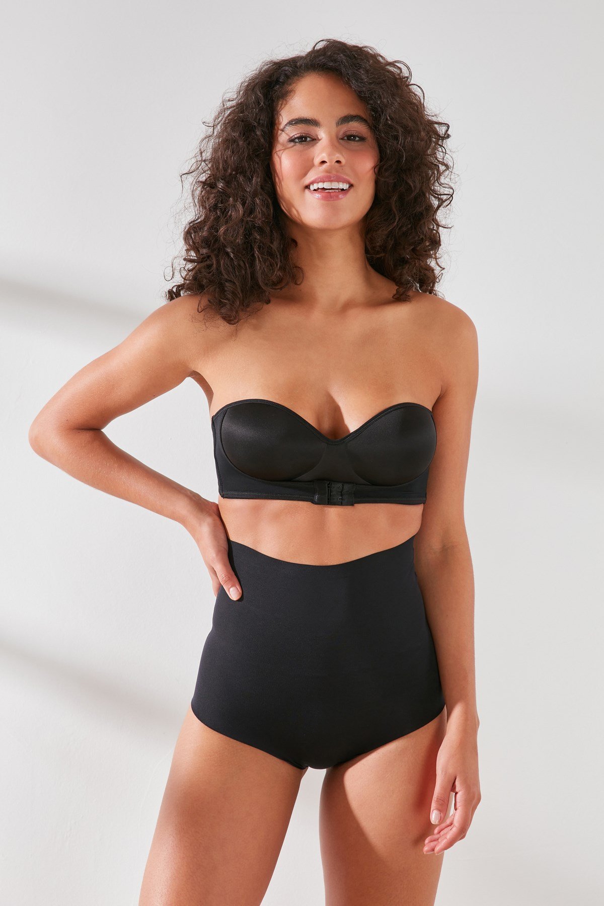 C&City C12708 Kadın Lazer Yüksek Bel Kesim Slip Korse Siyah