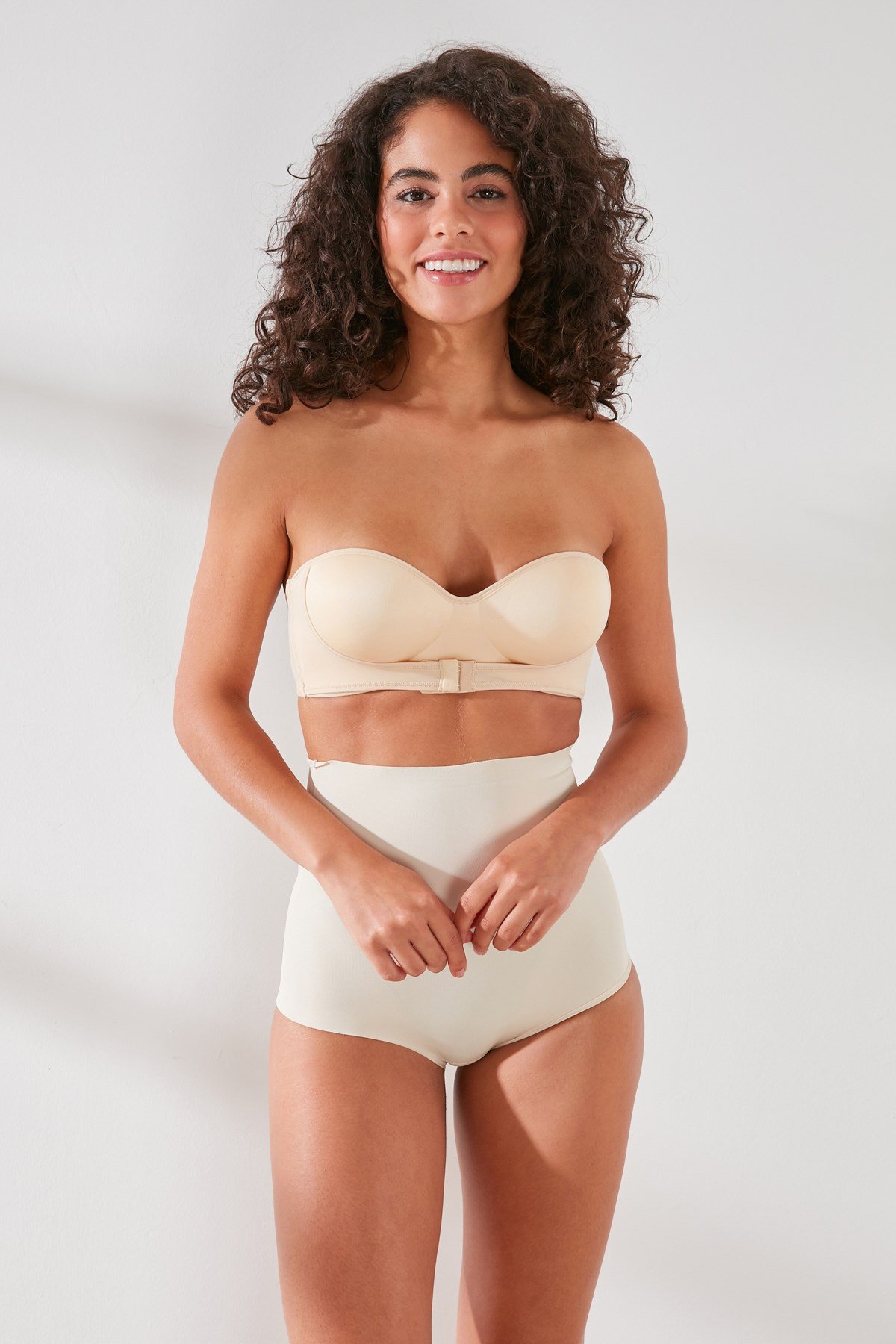 C&City C12708 Kadın Lazer Yüksek Bel Kesim Slip Korse Ten