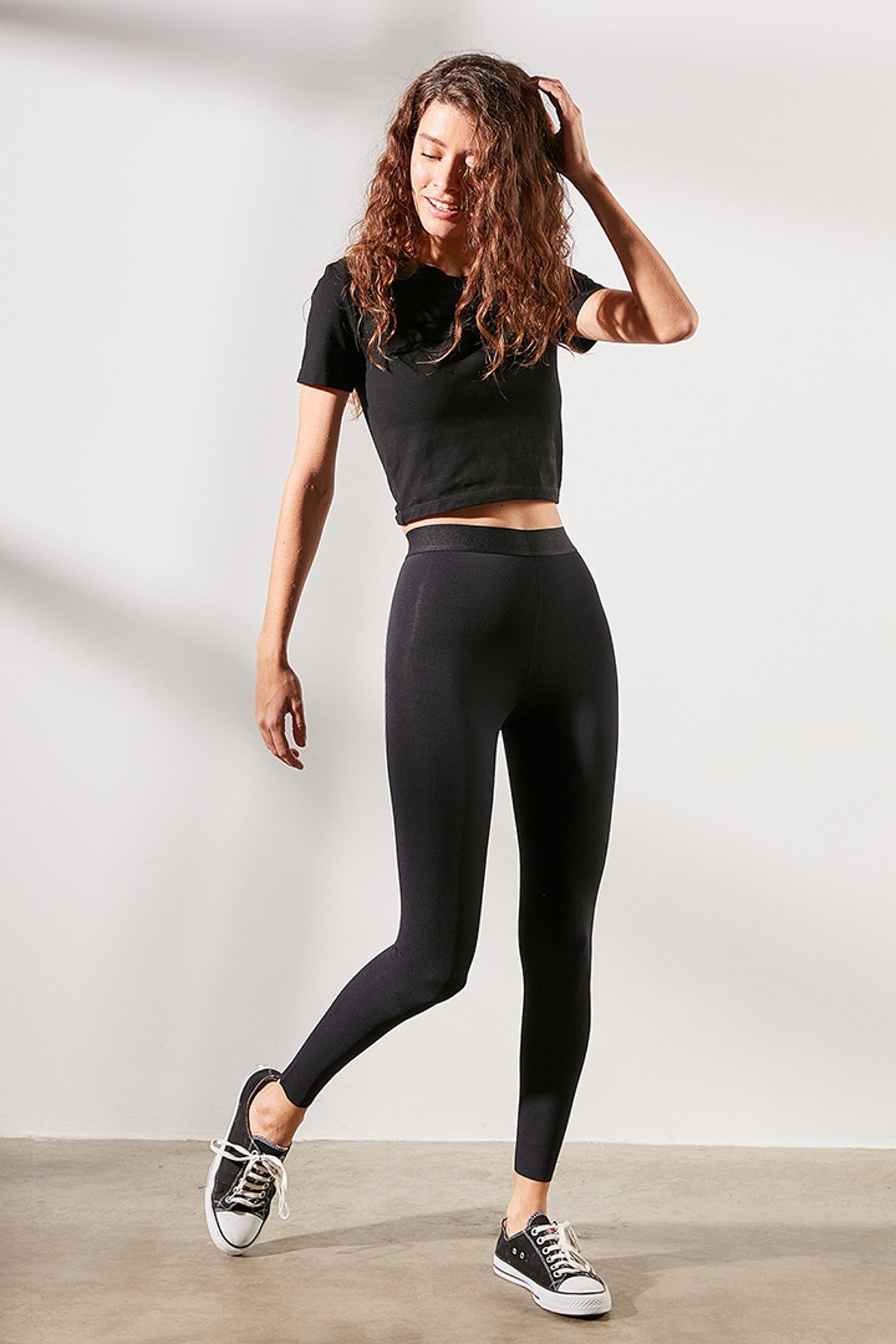 C&City C12710 Kadın Lazer Kesim Tayt Korse Siyah