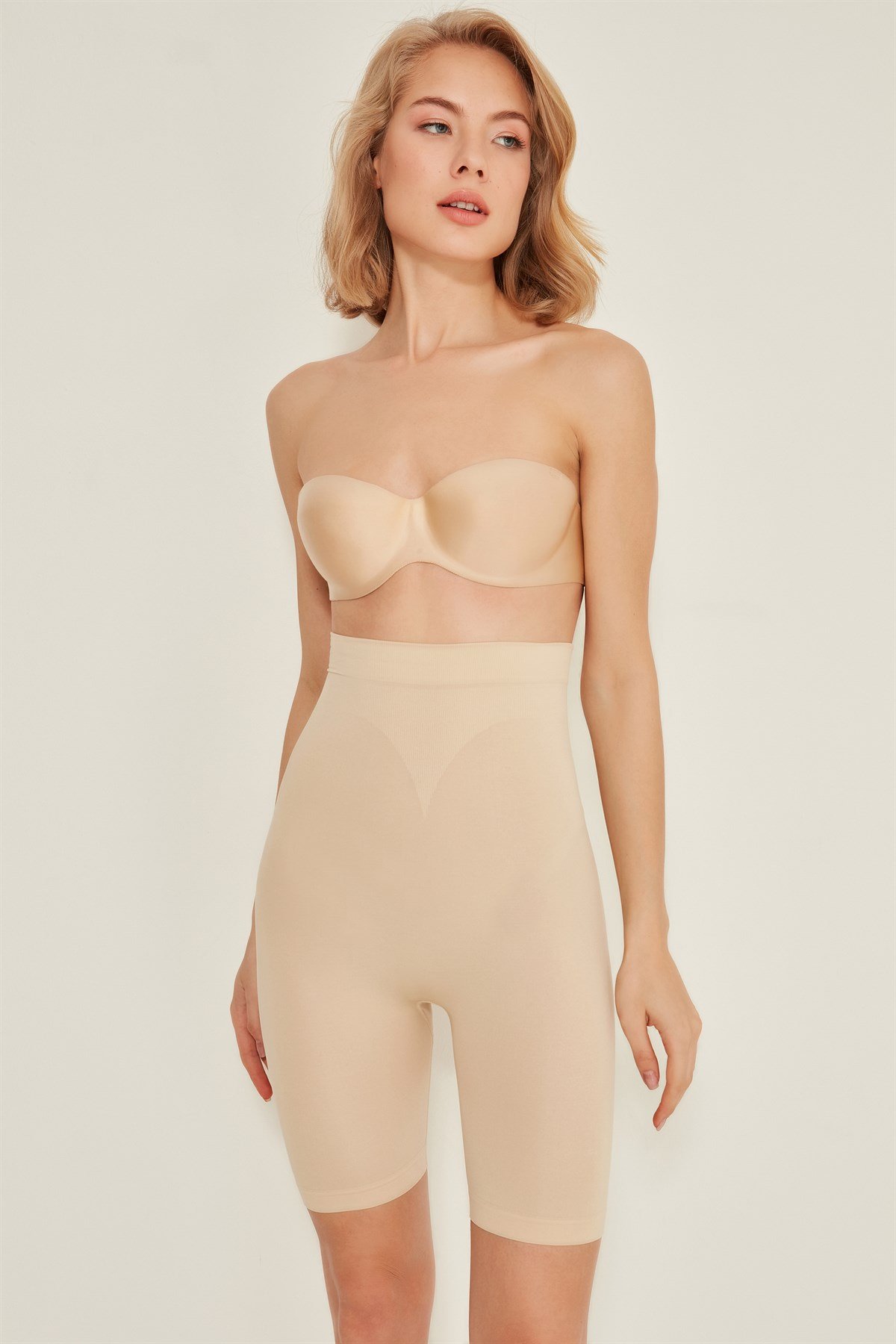 C&City C13005 Dikişsiz Uzun Paçalı Korse Ten