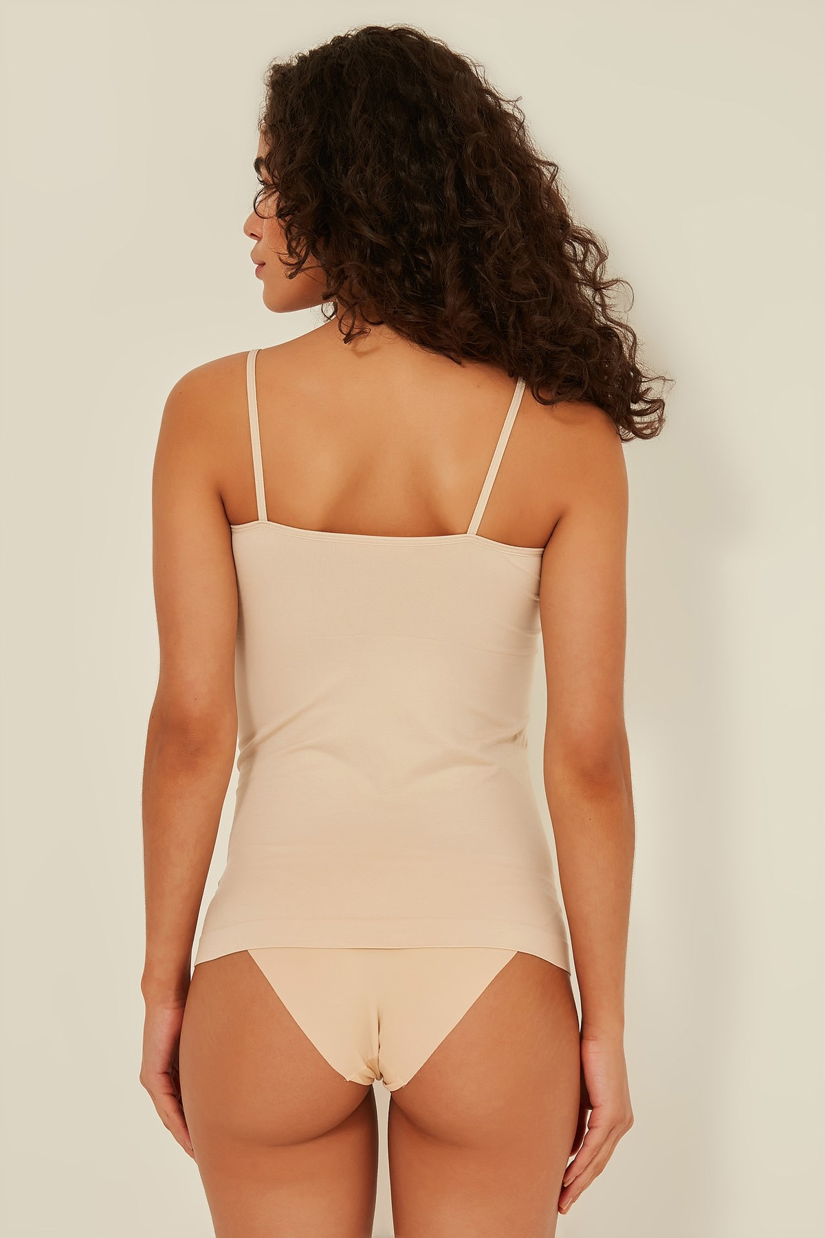 C&City C15001 Dikişsiz İnce Askılı Atlet Ten