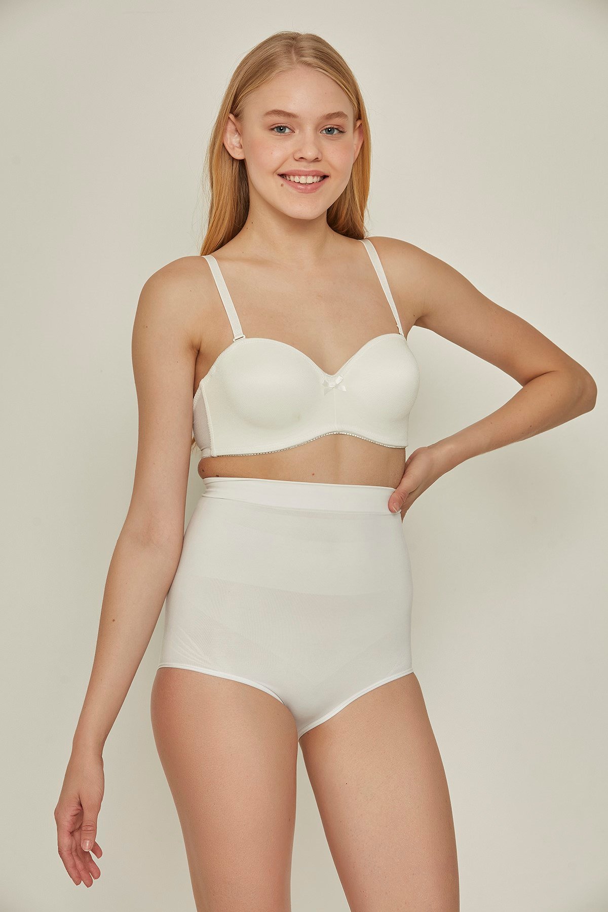 C&City C17024 Yüksek Bel Slip Korse Beyaz
