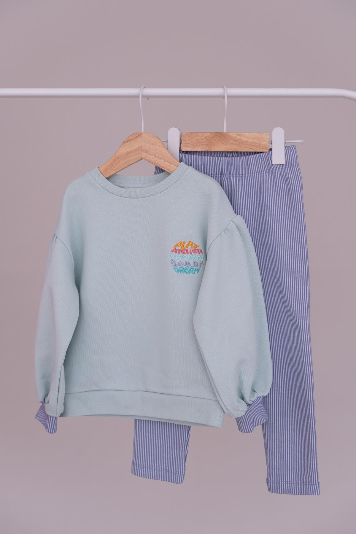 C&City Çocuk Uzun Eşofman Takım Mint/Lila
