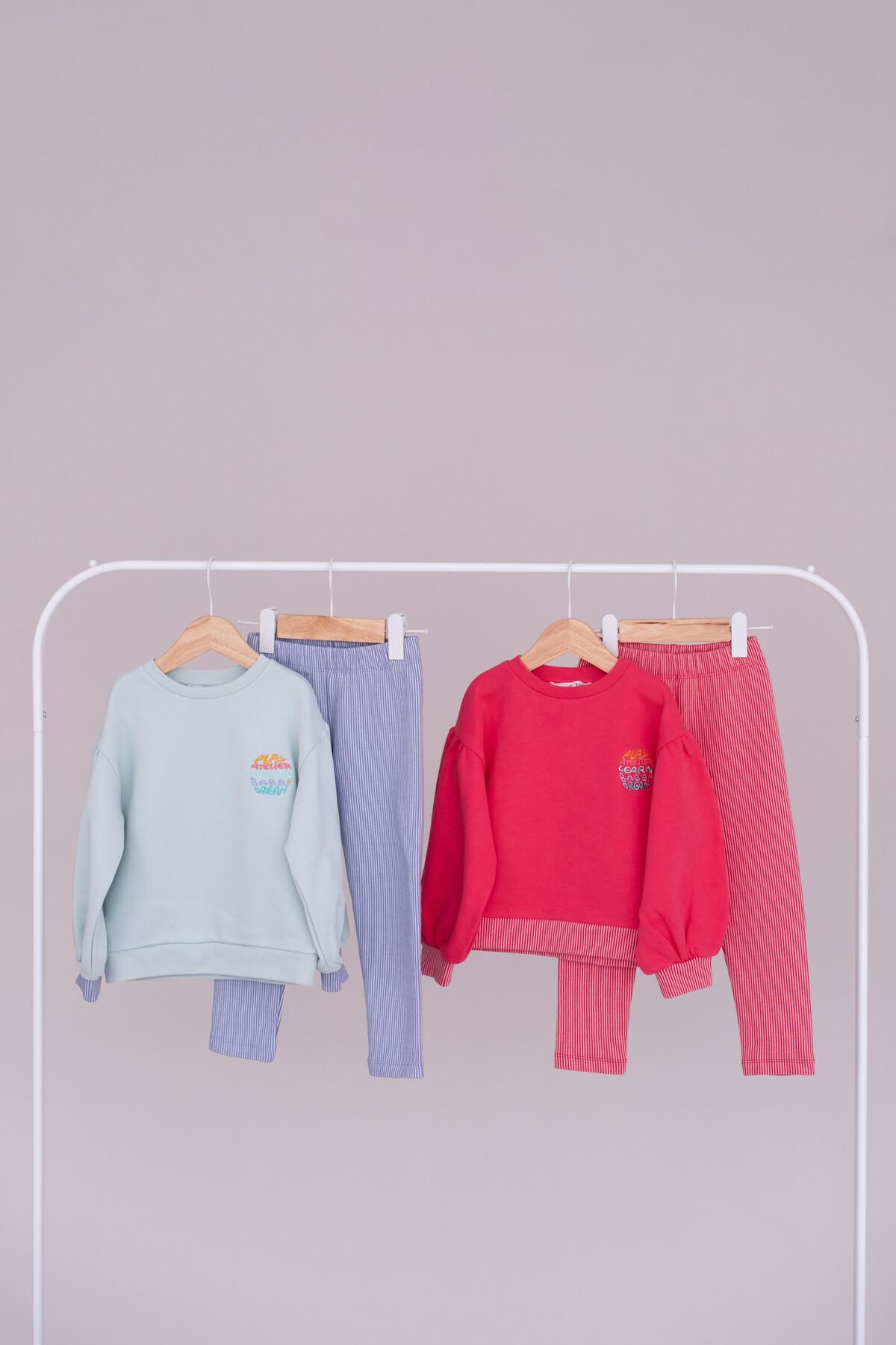 C&City Çocuk Uzun Eşofman Takım Mint/Lila