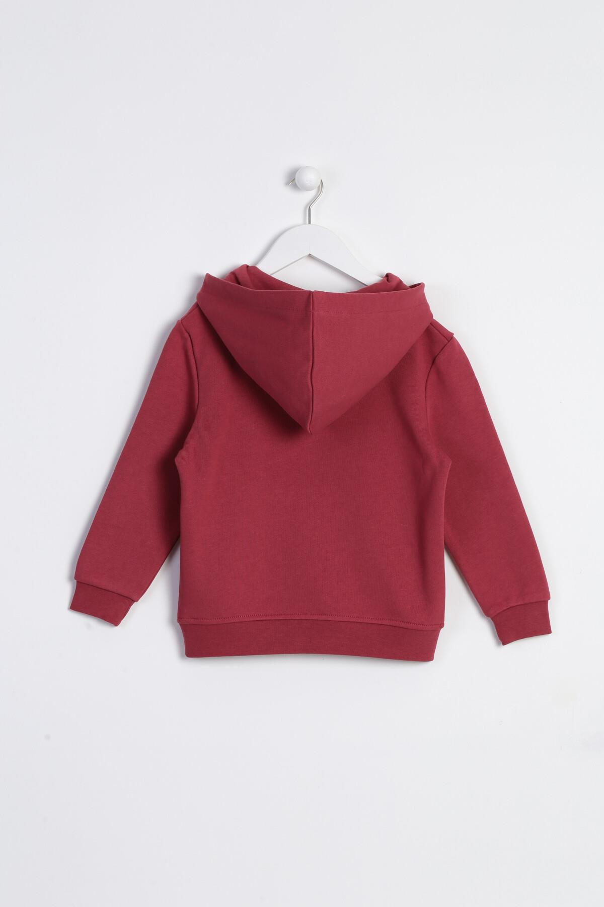 C&City Çocuk Uzun Kol Kapüşonlu Sweatshirt Bordo