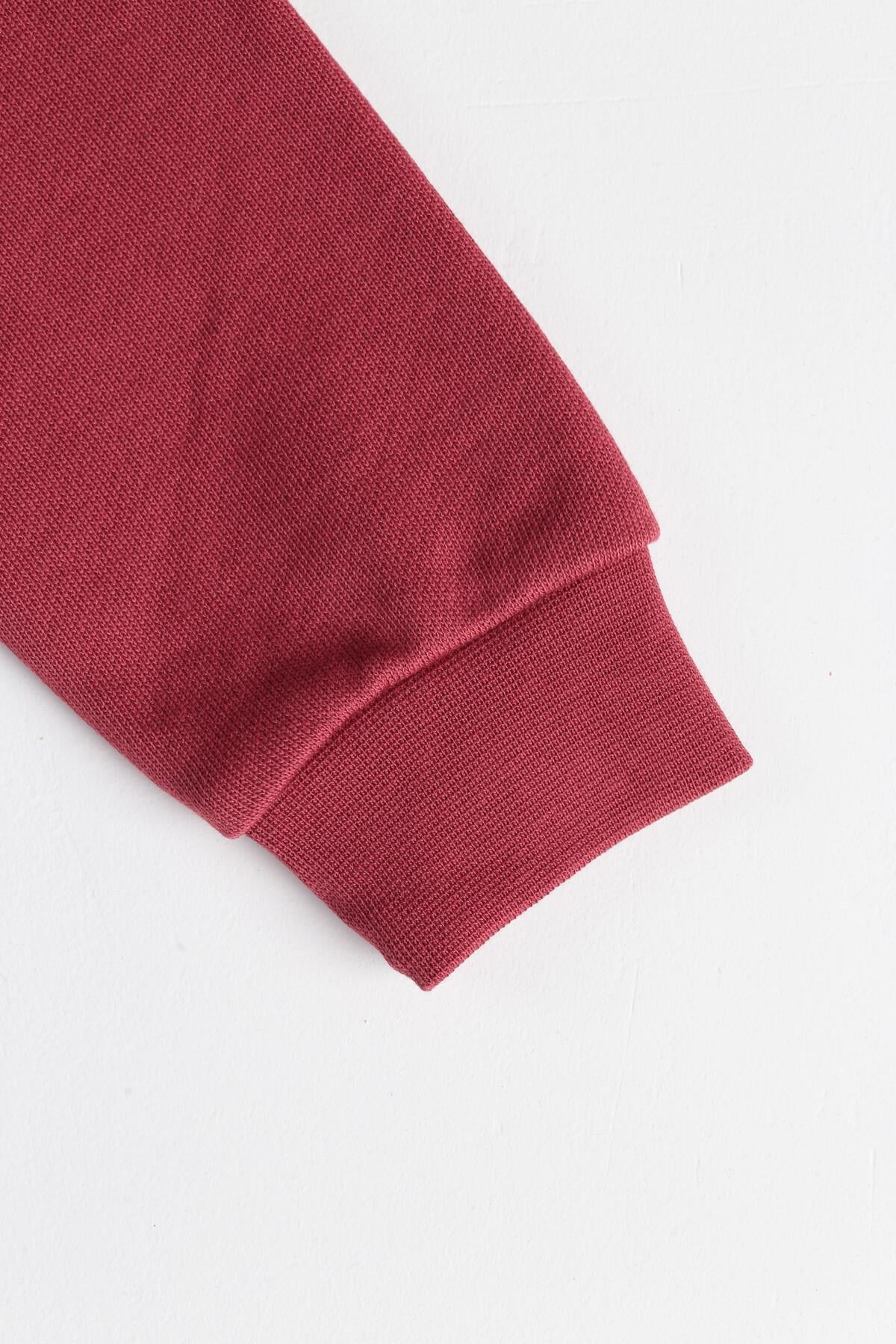 C&City Çocuk Uzun Kol Kapüşonlu Sweatshirt Bordo