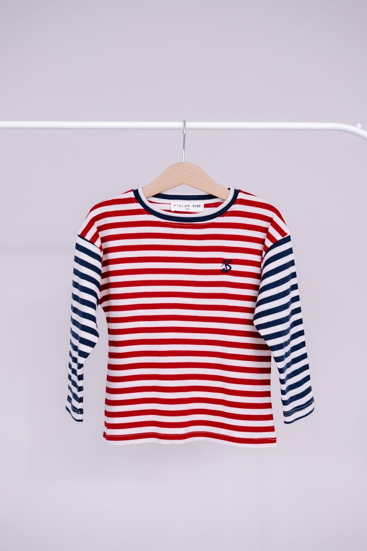 C&City Çocuk Uzun Kol Tshirt Çizgili/Bordo
