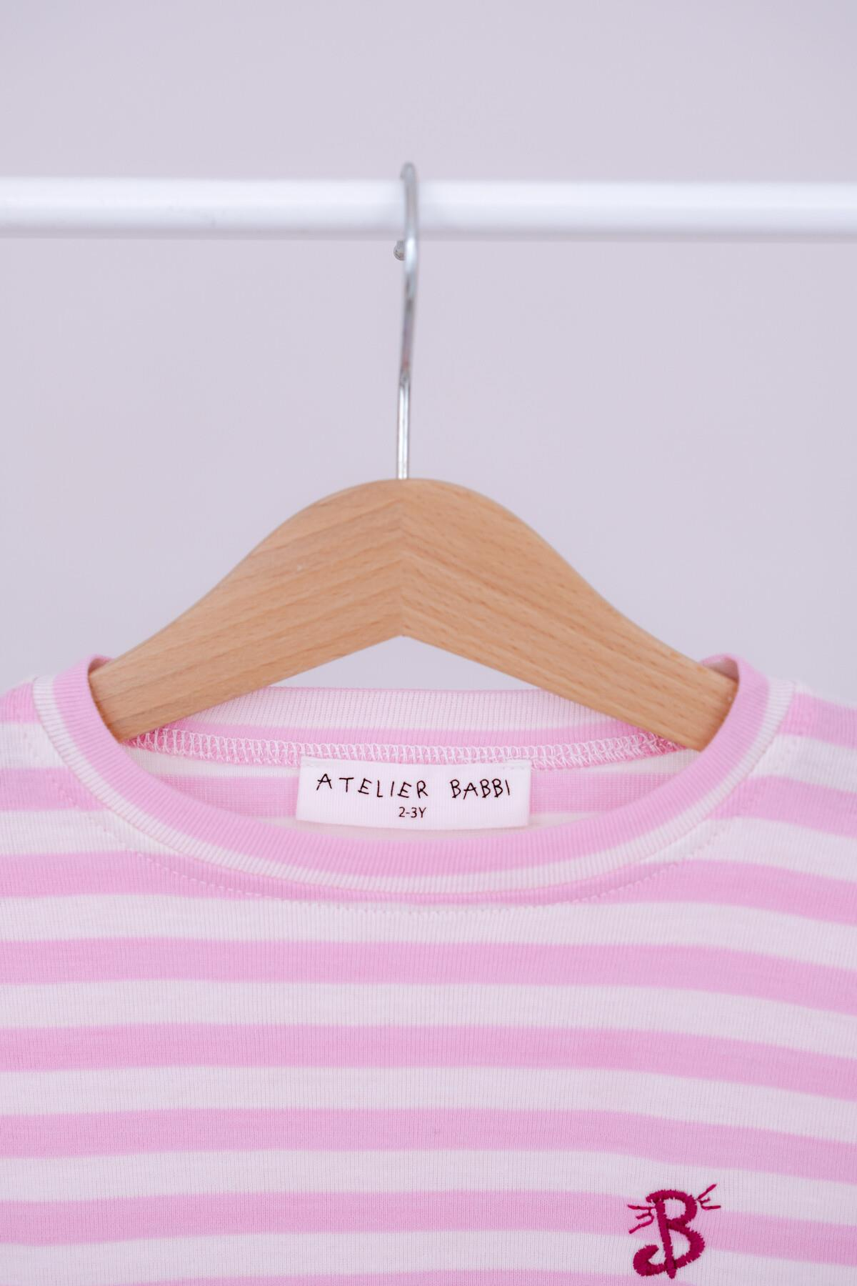 C&City Çocuk Uzun Kol Tshirt Çizgili/Pembe