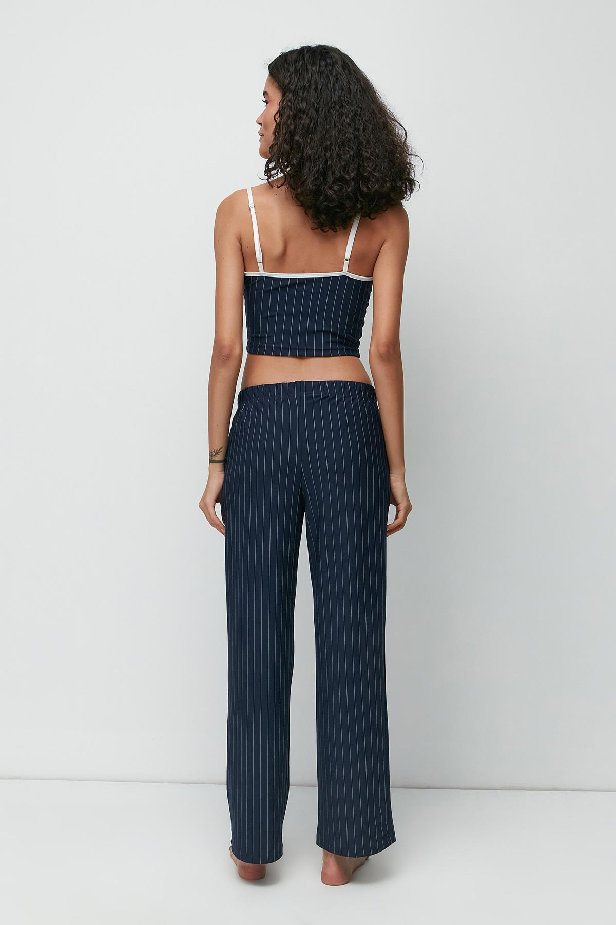 C&City Dantel Detay Büstiyer Pantolon Takım 9143 Lacivert
