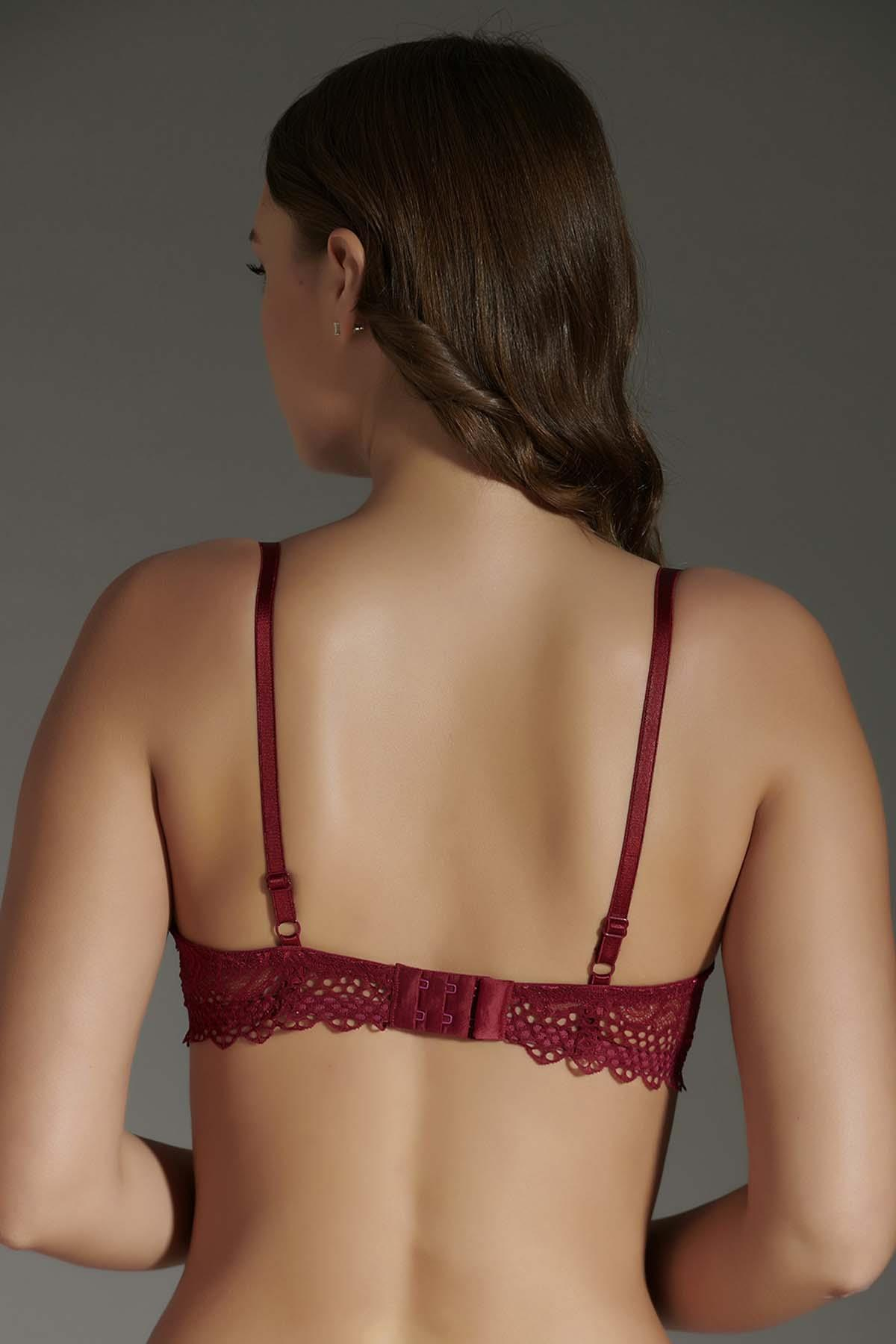 C&City Dantelli Destekli Sütyen C18115 Mürdüm