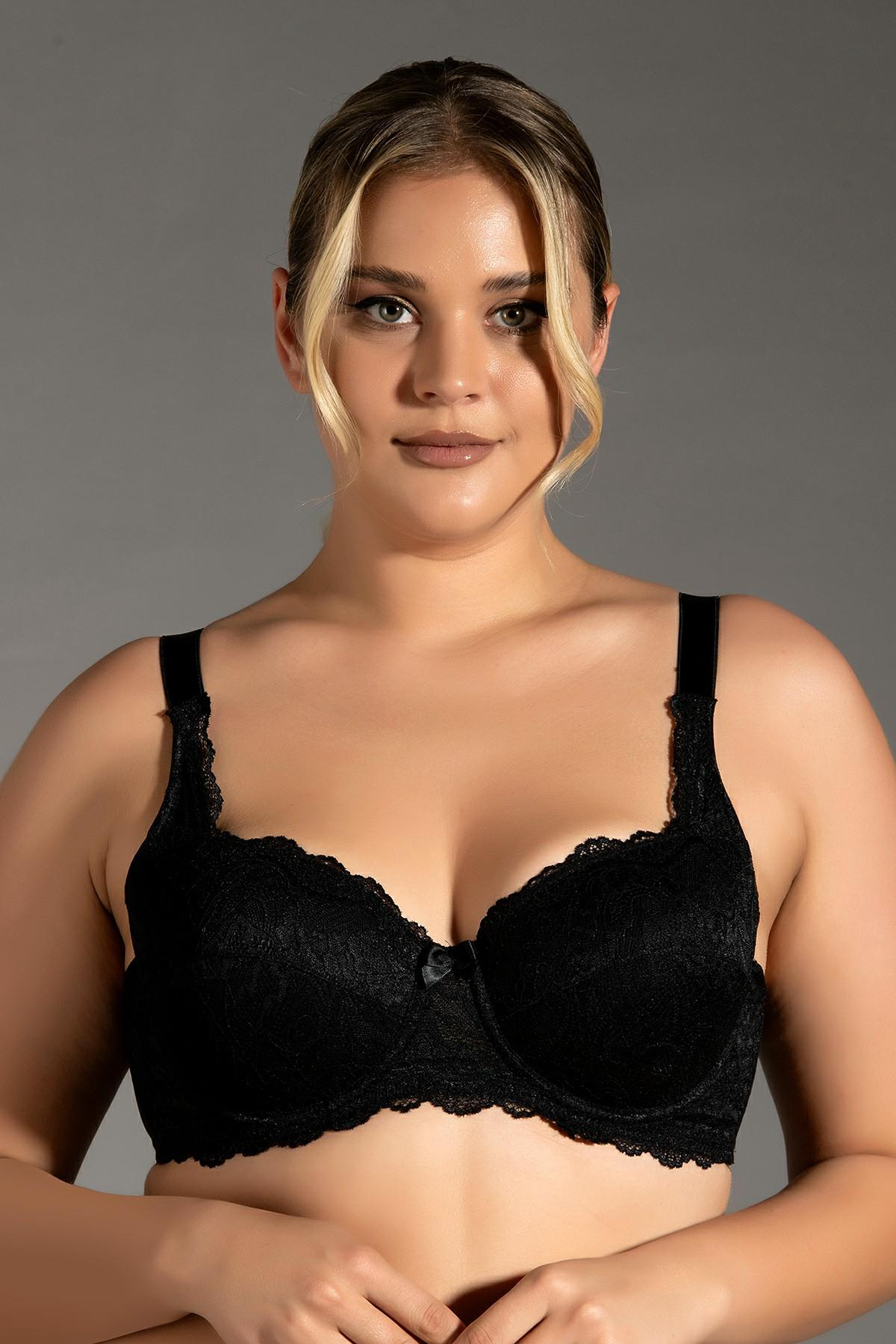 C&City Dantelli Desteksiz Sütyen C18042 Siyah