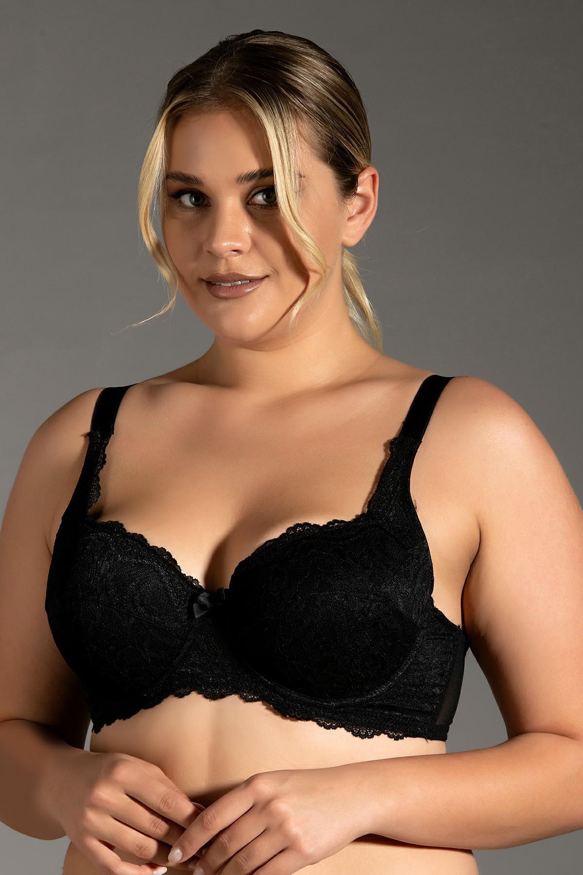 C&City Dantelli Desteksiz Sütyen C18042 Siyah