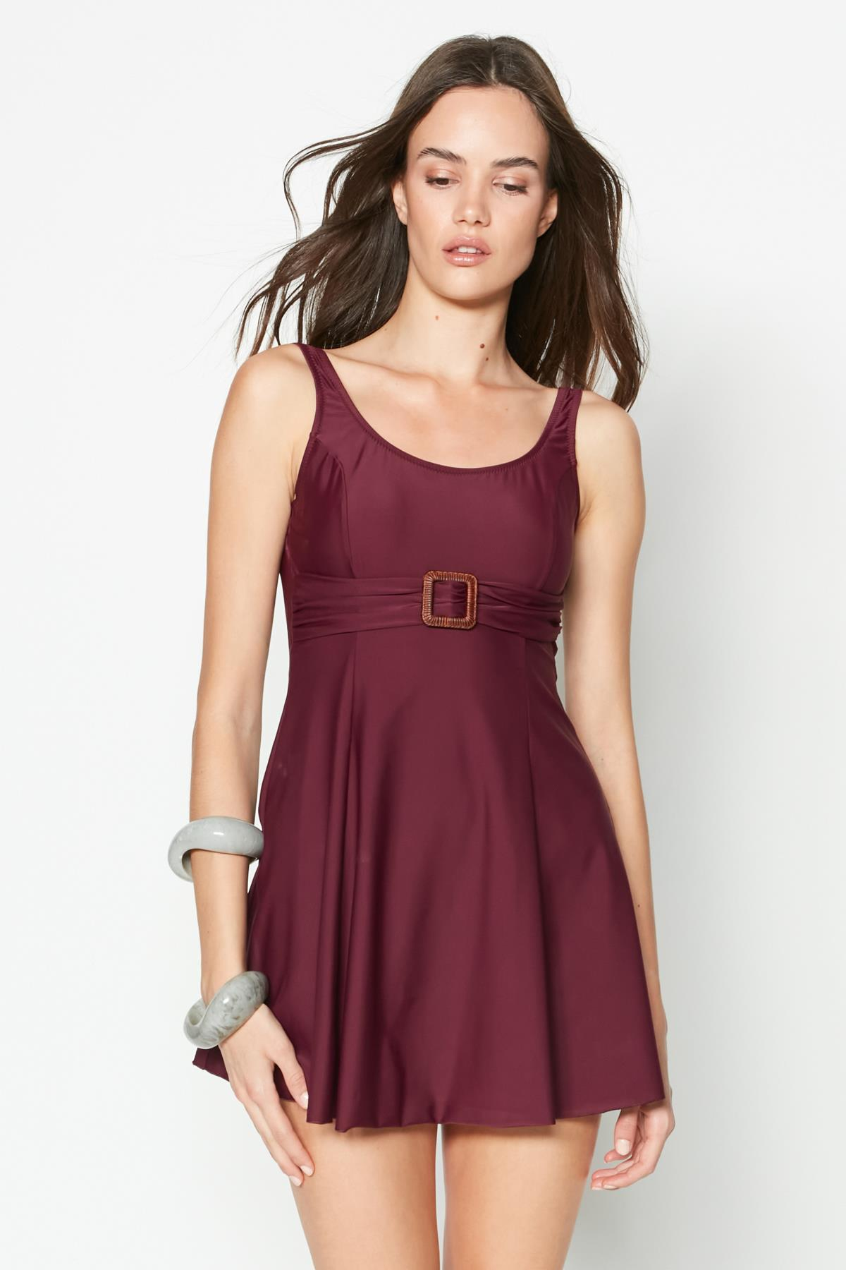 C&City Elbise Mayo 7546 Bordo