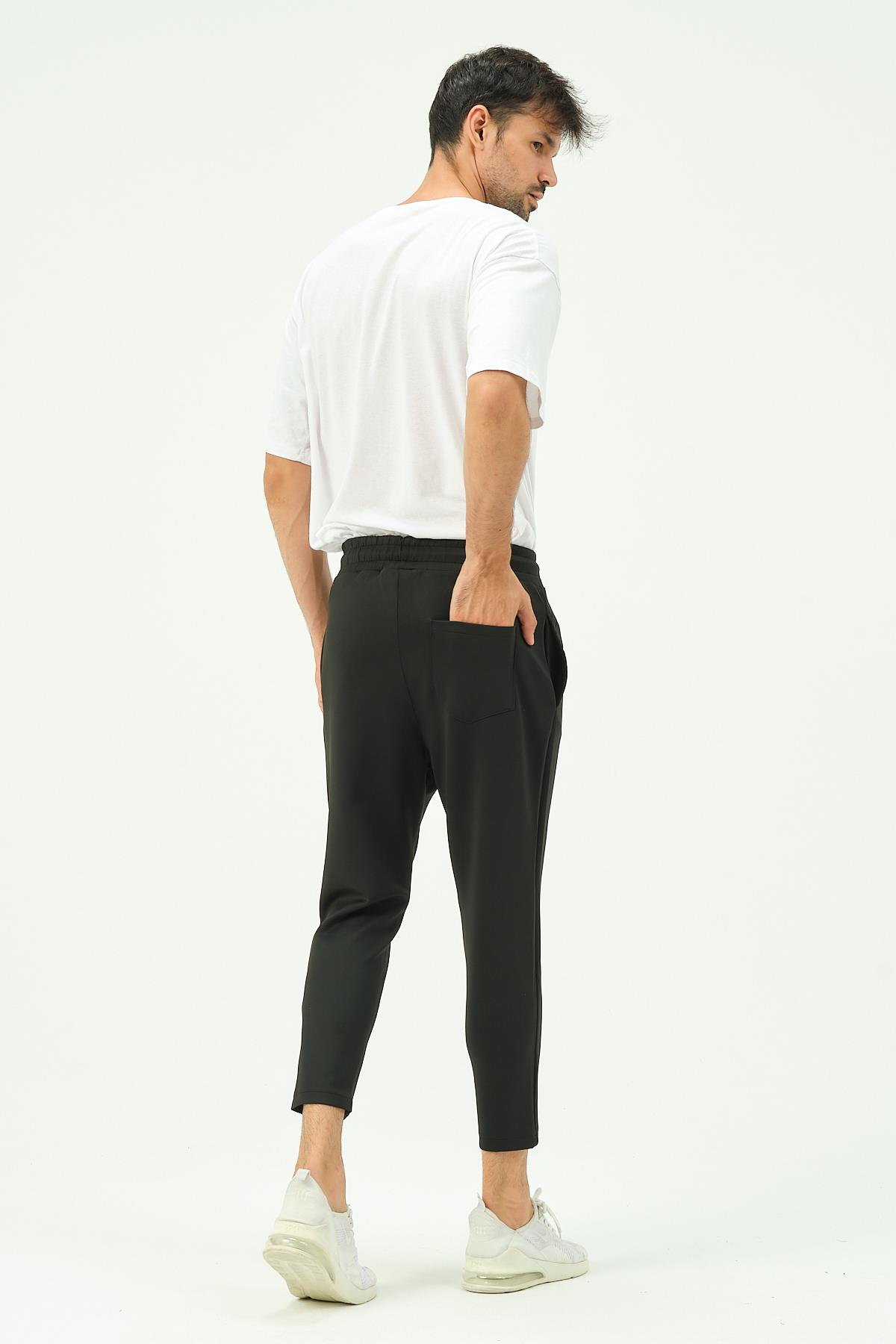 C&City Erkek Bol Kesim Düz Paça Arka Cepli Eşofman Altı 856 Siyah